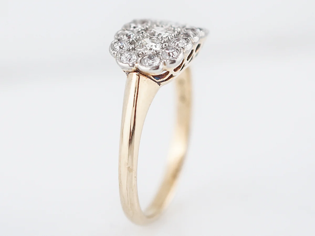Antique Right Hand Ring Victorian .87 Old European Cut Diamonds in 14K Yellow Gold - Image 4