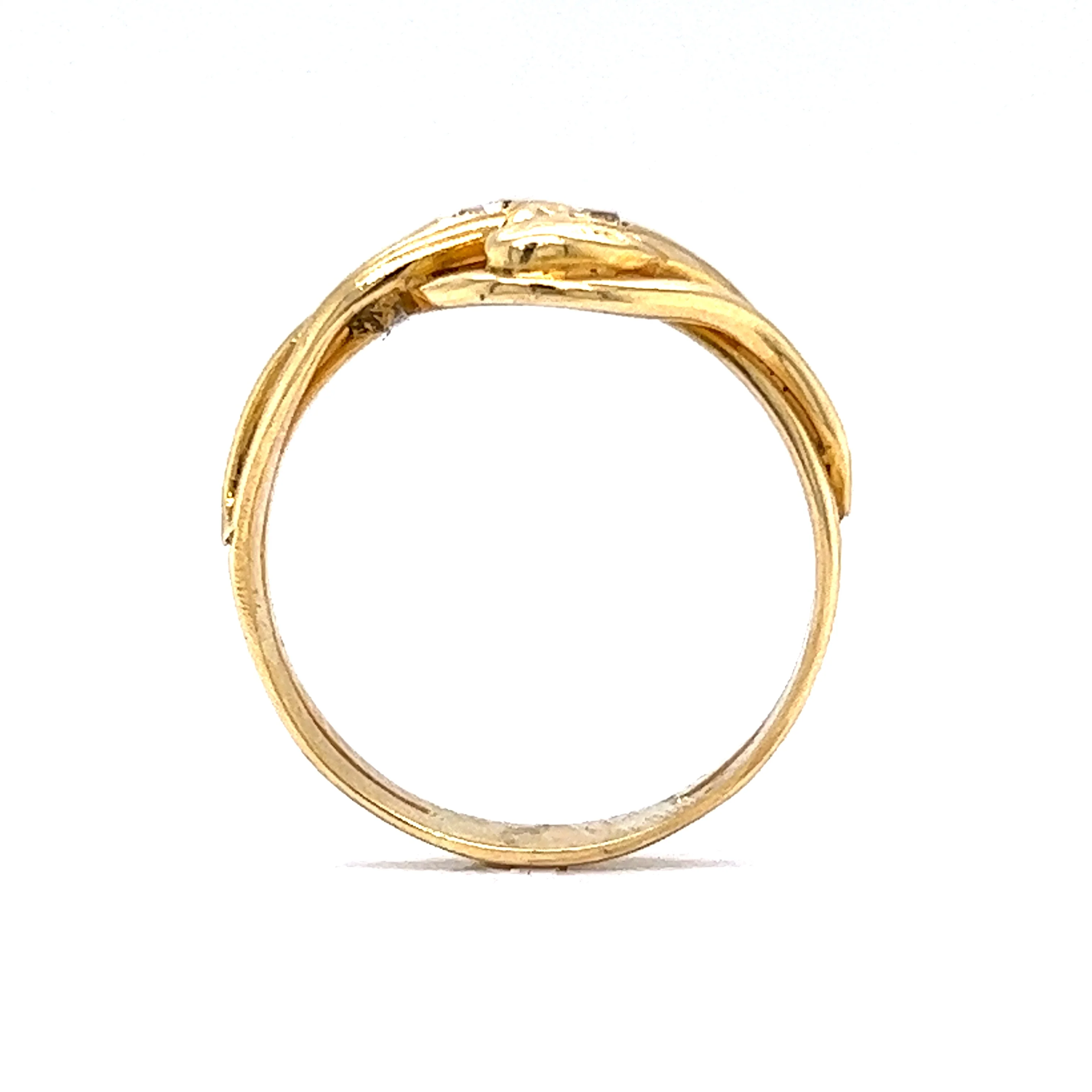 Victorian Right Hand Snake Ring with Diamonds in 18K Yellow Gold - Image 4