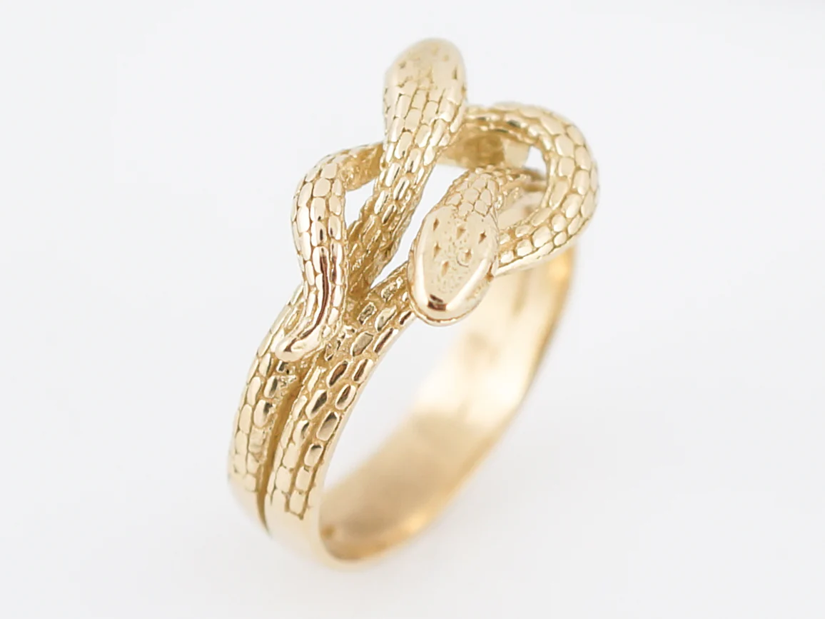 Antique Right Hand Snake Ring Victorian in 18K Yellow Gold - Image 4
