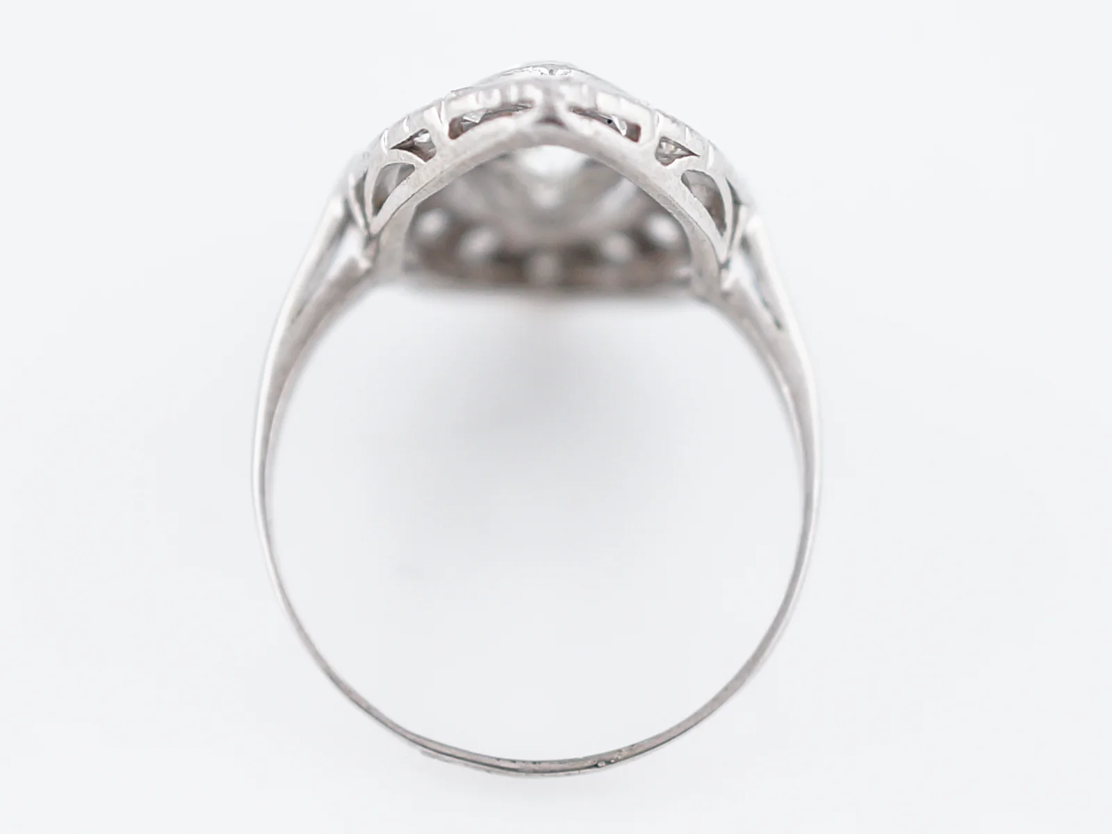 Antique Right Hand Ring Art Deco 1.17 Old European Cut Diamond in Platinum - Image 6