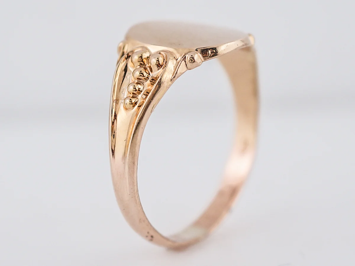 Antique Signet Ring Victorian in 14k Rose Gold - Image 4