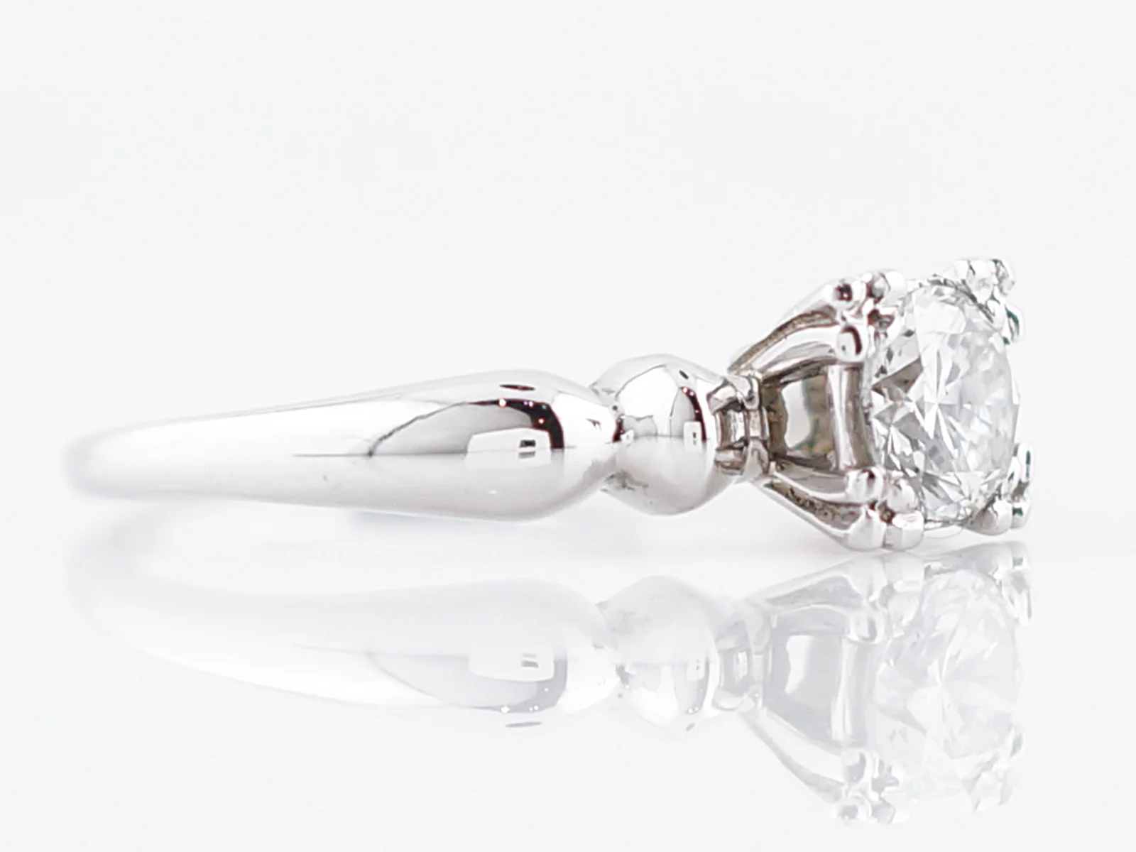 Antique Solitaire Engagement Ring Late Art Deco in 14k - Image 3