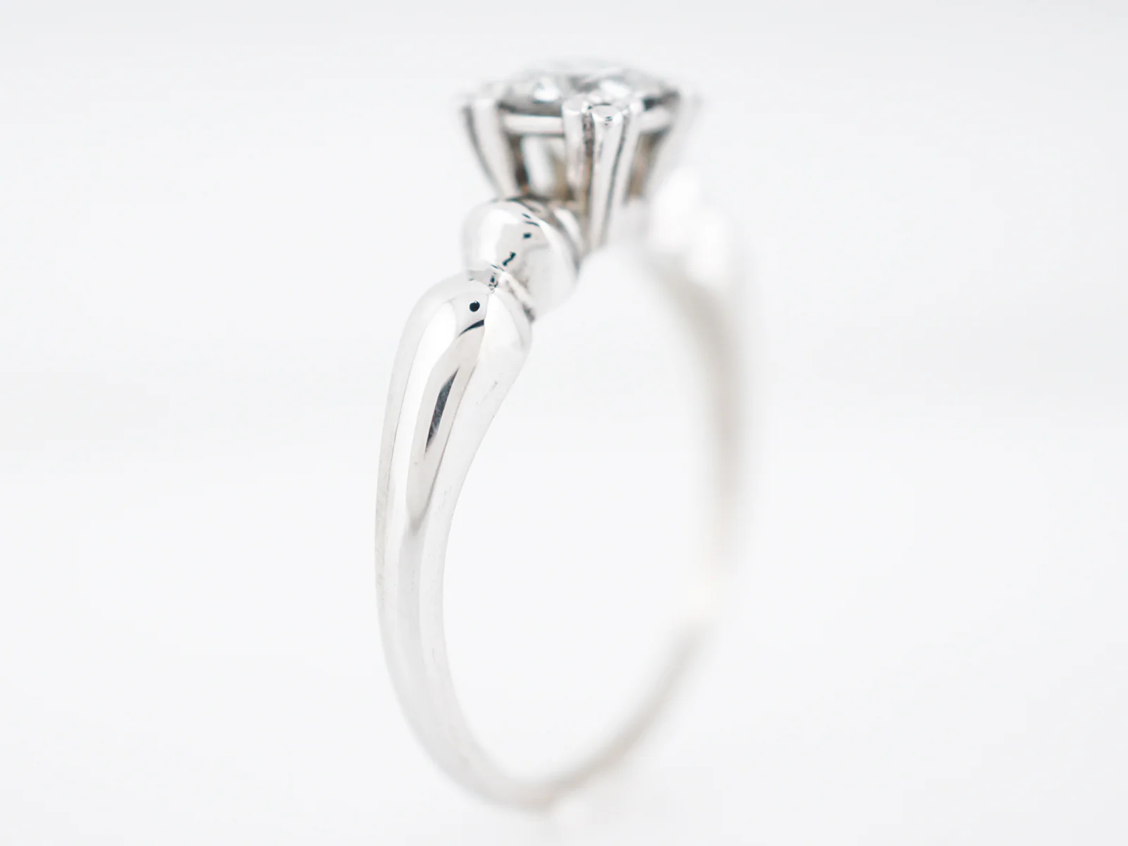 Antique Solitaire Engagement Ring Late Art Deco in 14k - Image 5