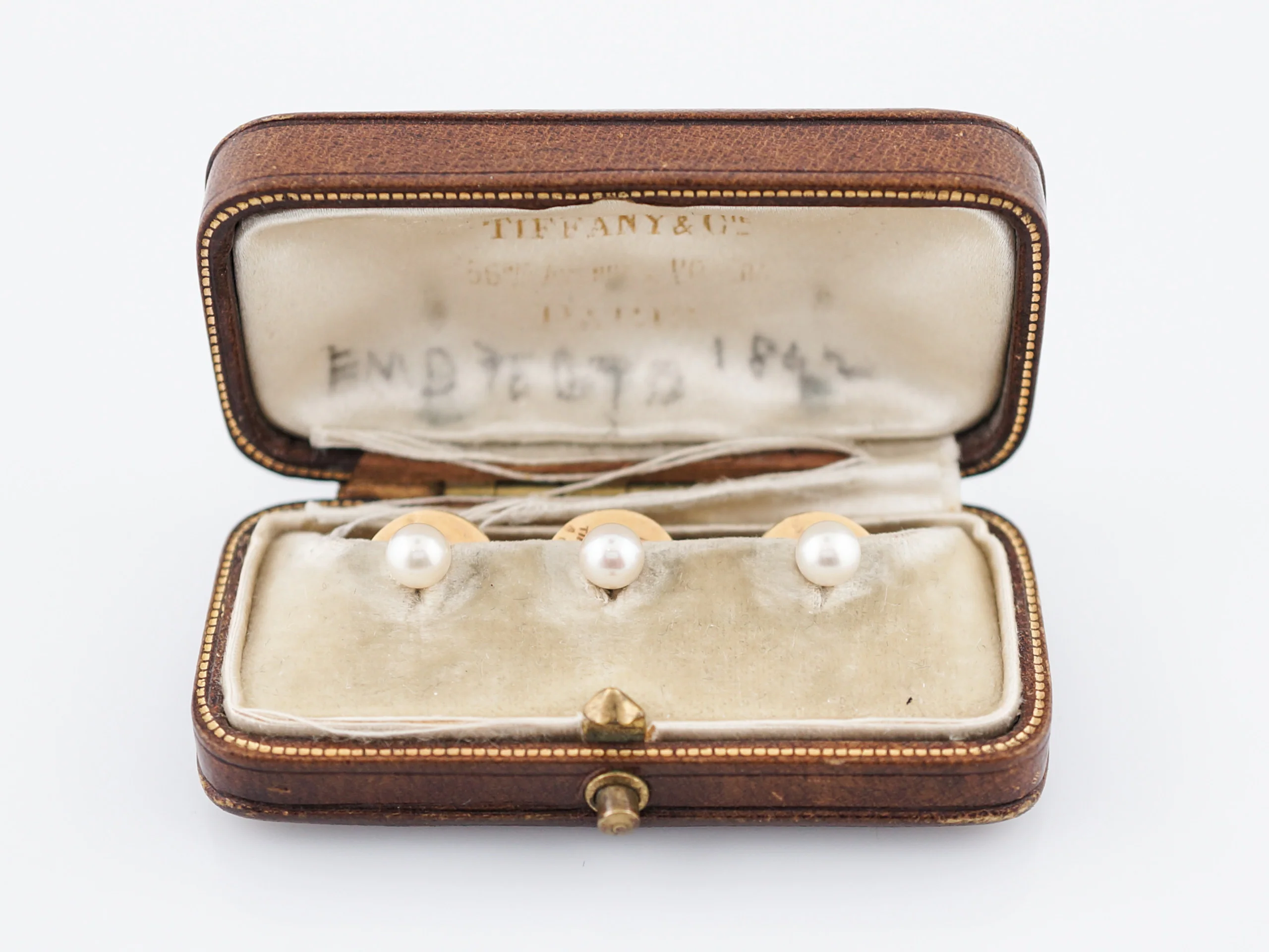 Antique Tuxedo Studs Victorian Tiffany & Co. Pearl in 18K Yellow Gold - Image 5