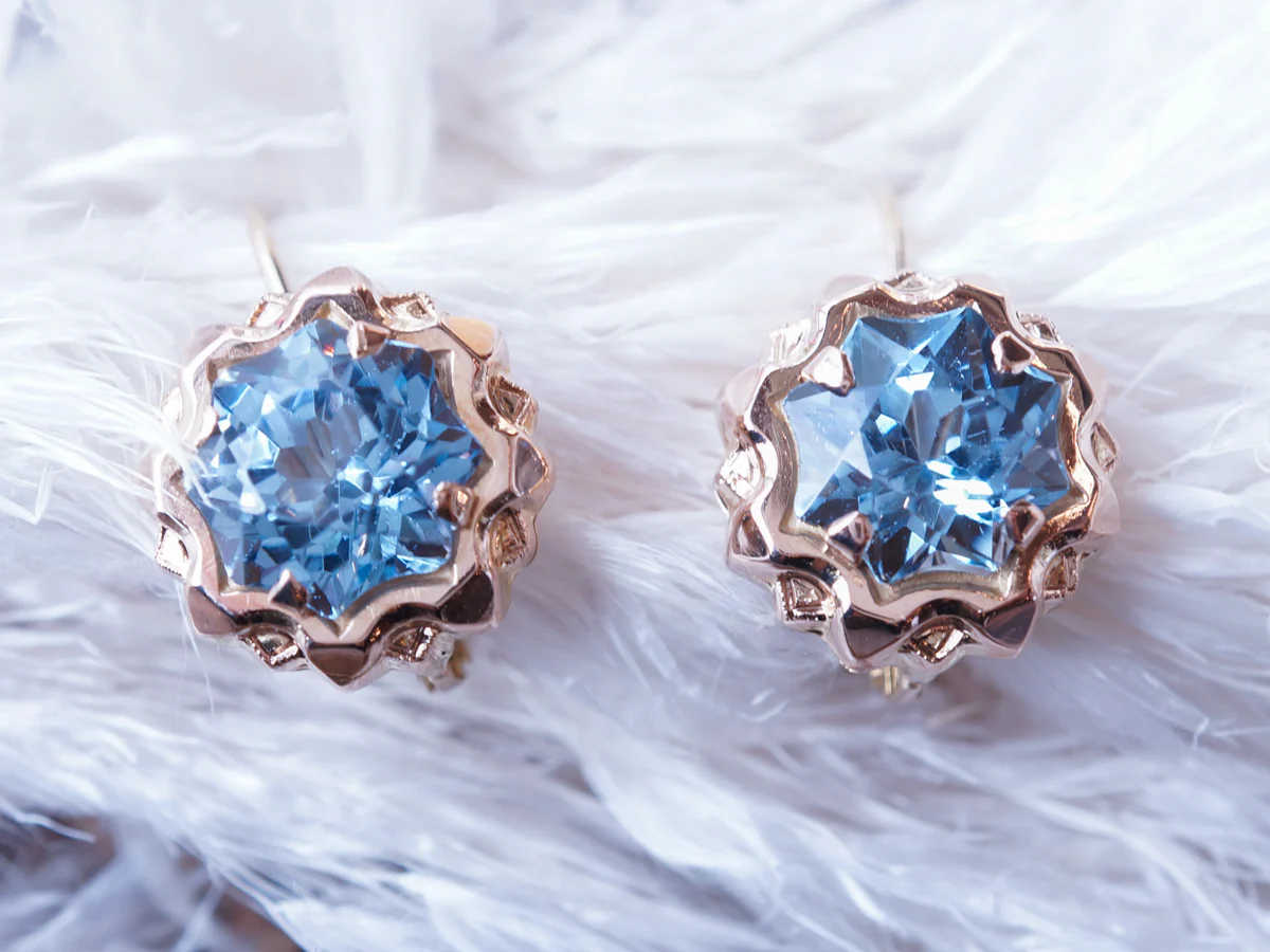 Antique Victorian Aquamarine Earrings in 18k Yellow Gold - Image 5