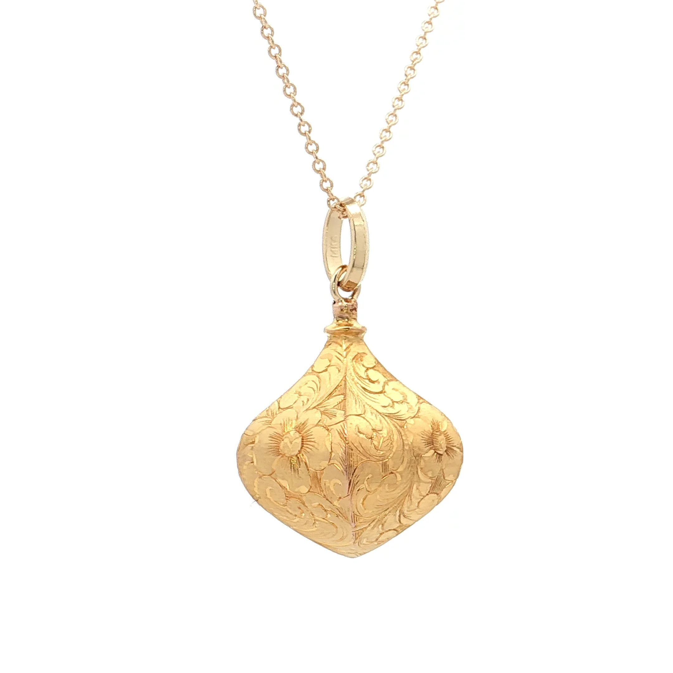 Antique Victorian Arabesque Pendant Necklace 14k - Image 3