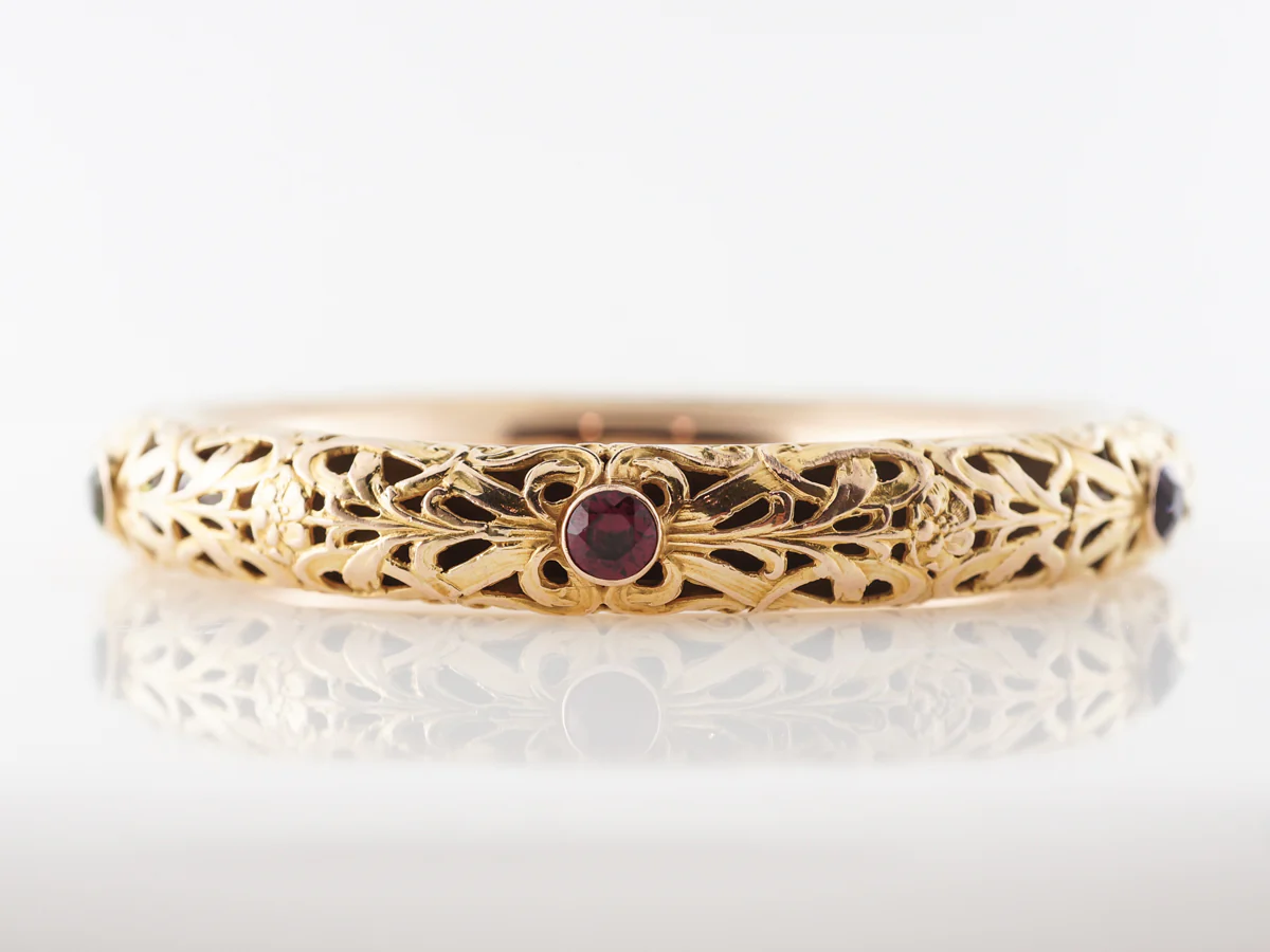 Antique Victorian Bangle Bracelet Shreve & Co. in Yellow Gold - Image 2