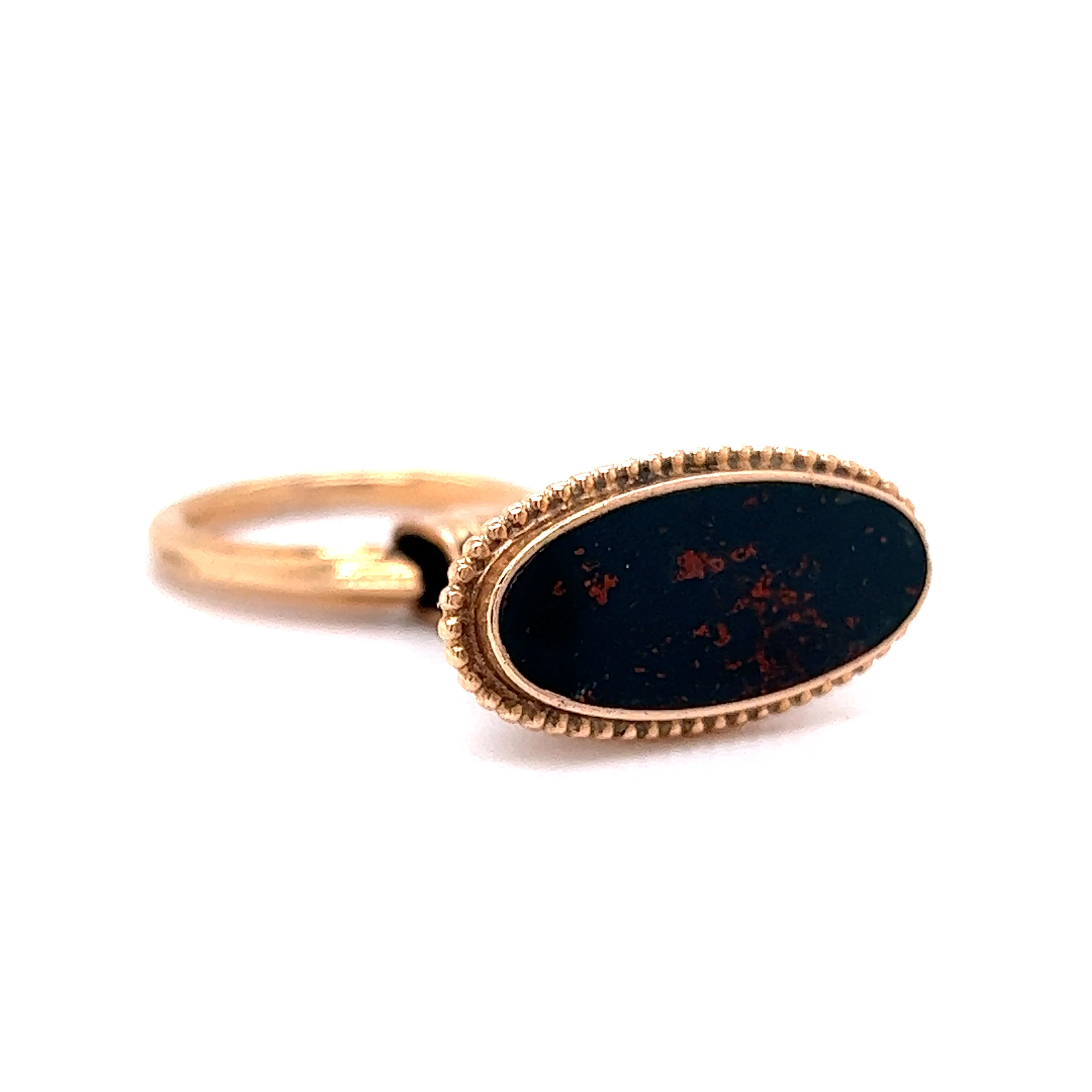 Antique Victorian Bloodstone Pendant in 14k Yellow Gold - Image 3