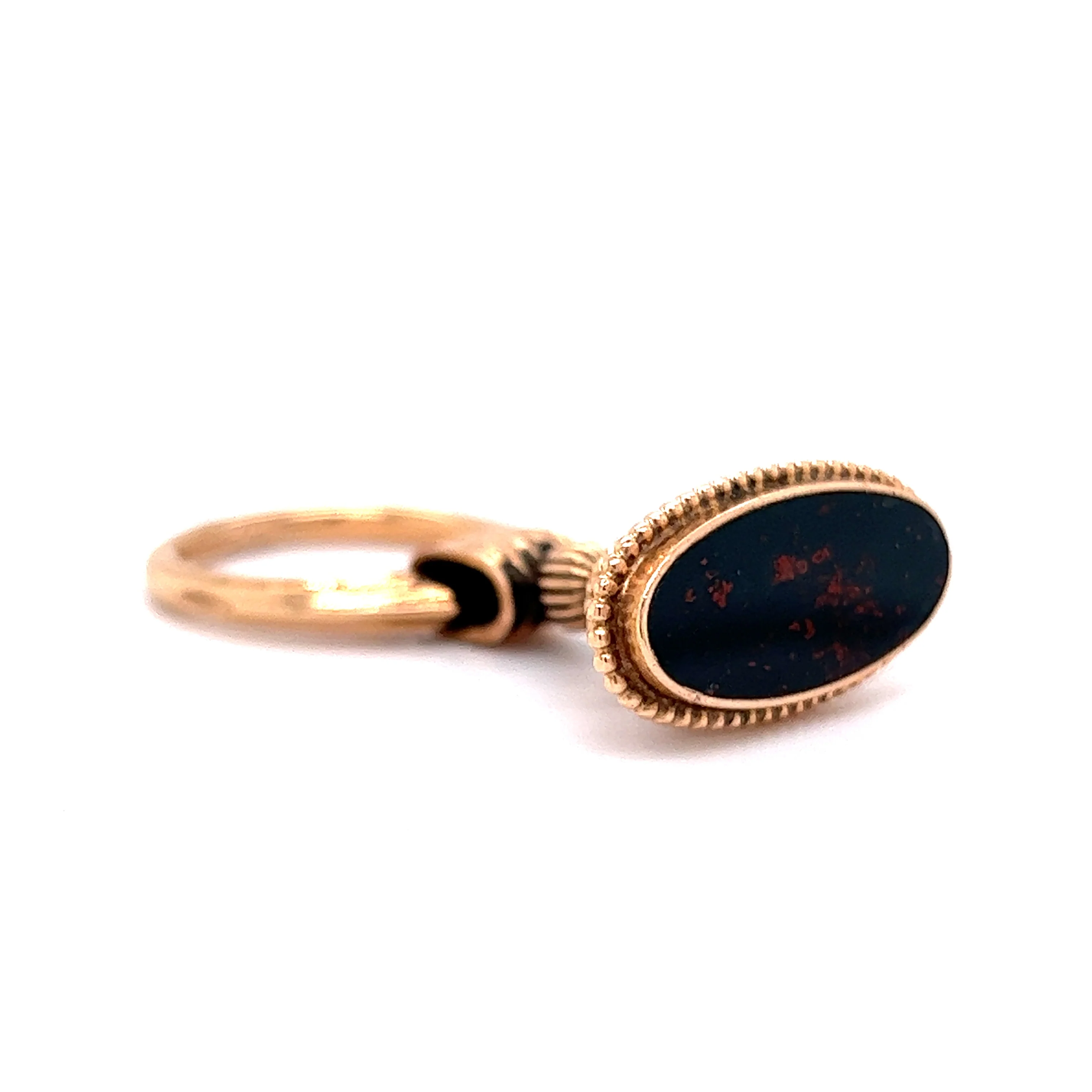 Antique Victorian Bloodstone Pendant in 14k Yellow Gold - Image 6