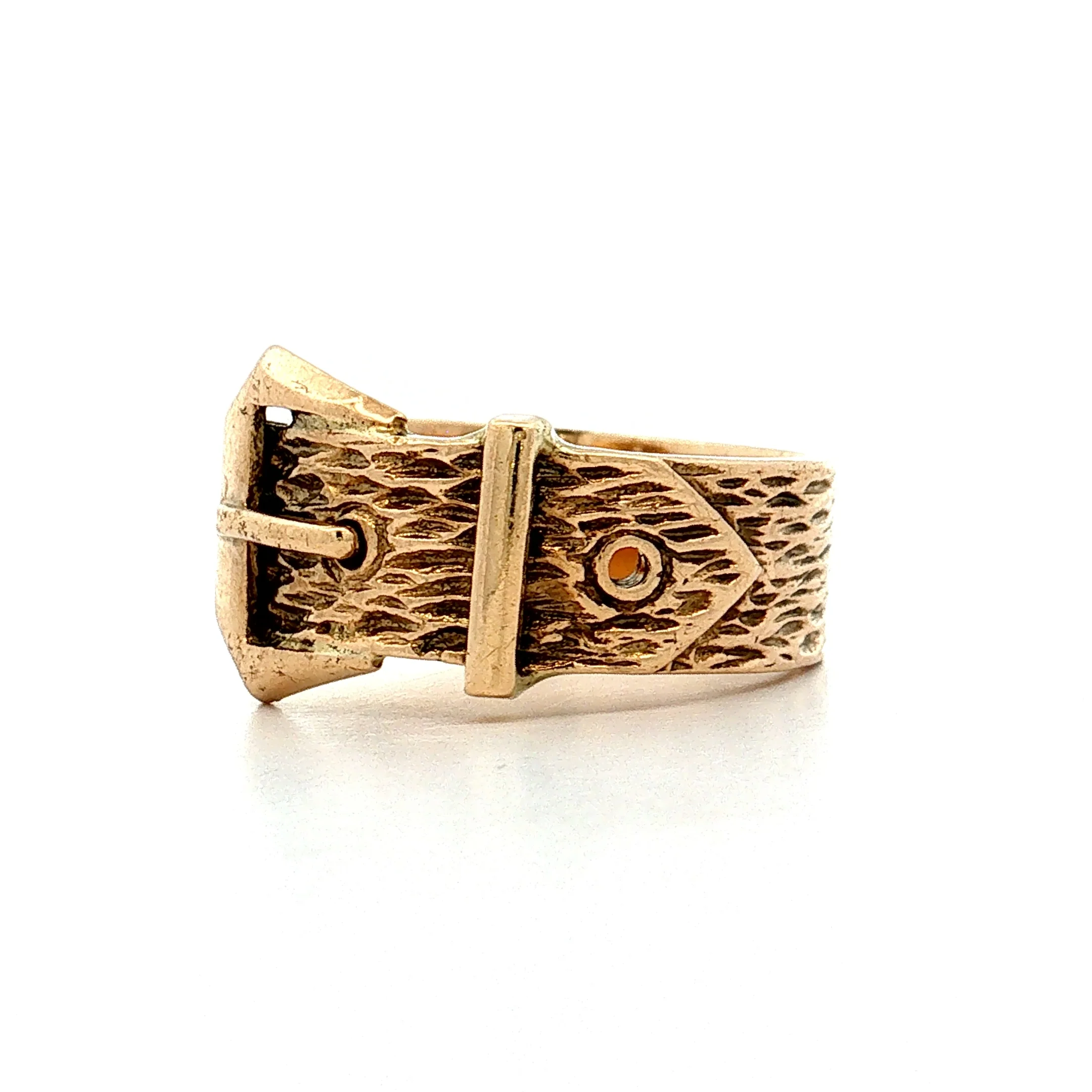 Antique Victorian Buckle Ring 10k Yellow Gold - Image 2