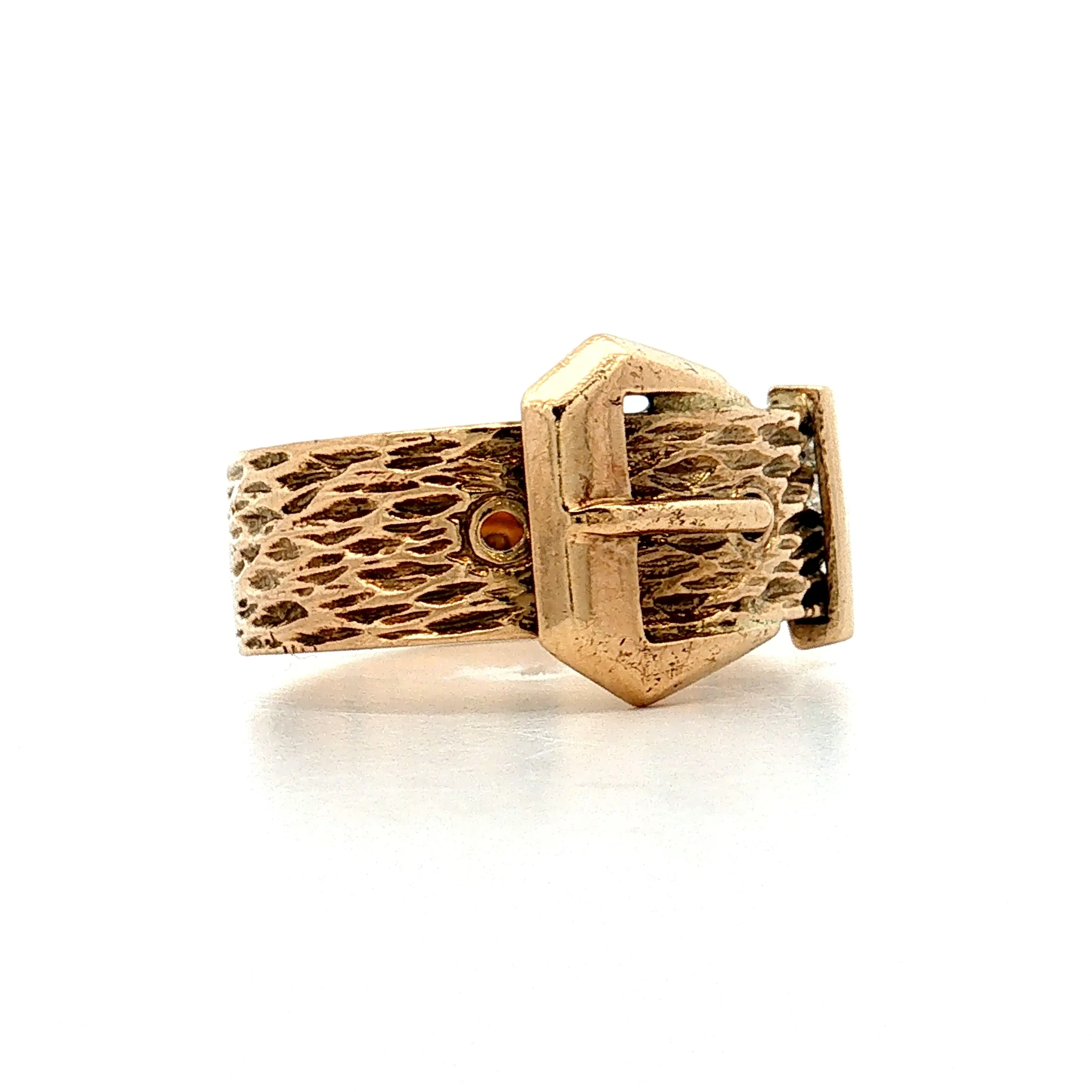 Antique Victorian Buckle Ring 10k Yellow Gold - Image 3