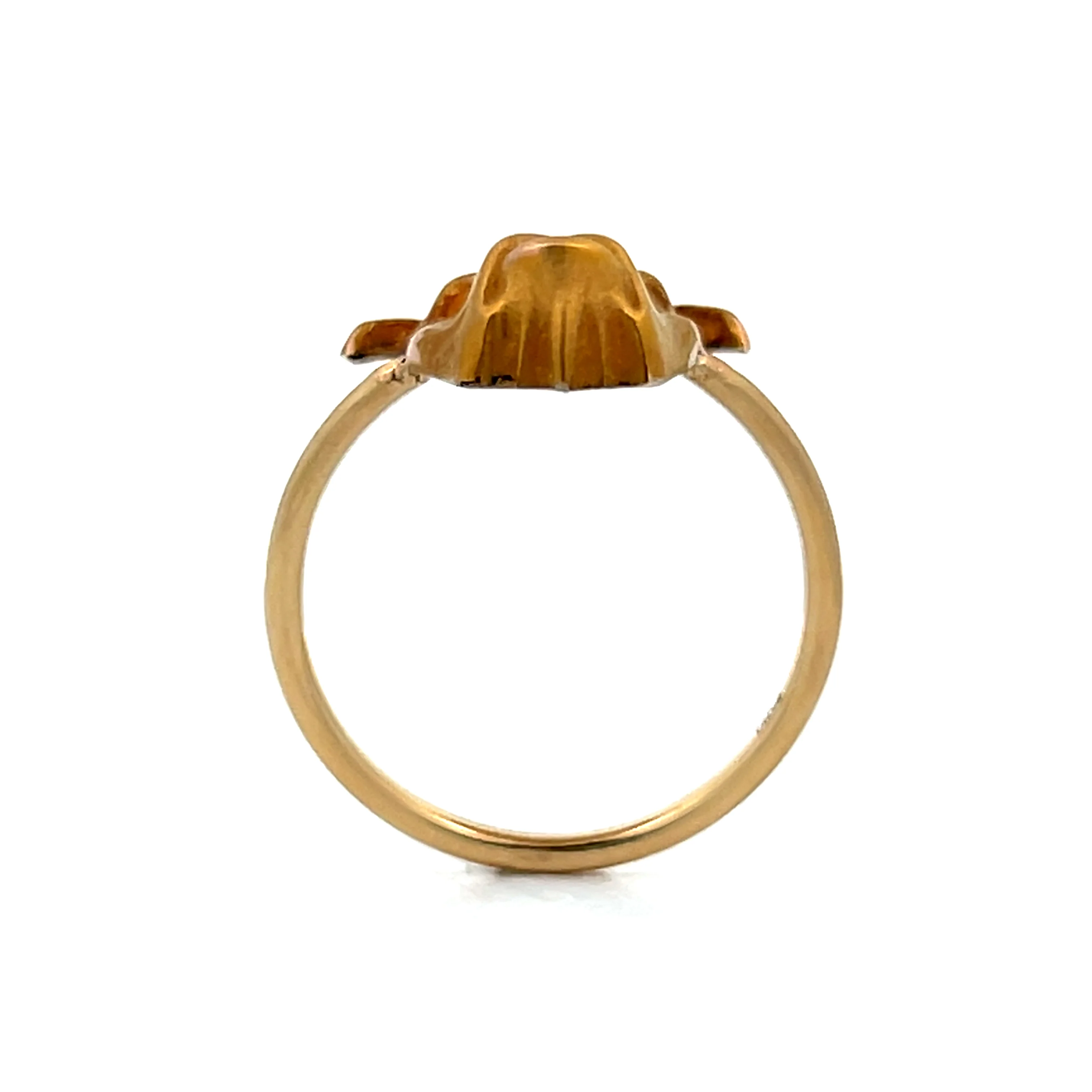 Antique Victorian Bulldog Ring in 9k Yellow Gold - Image 4