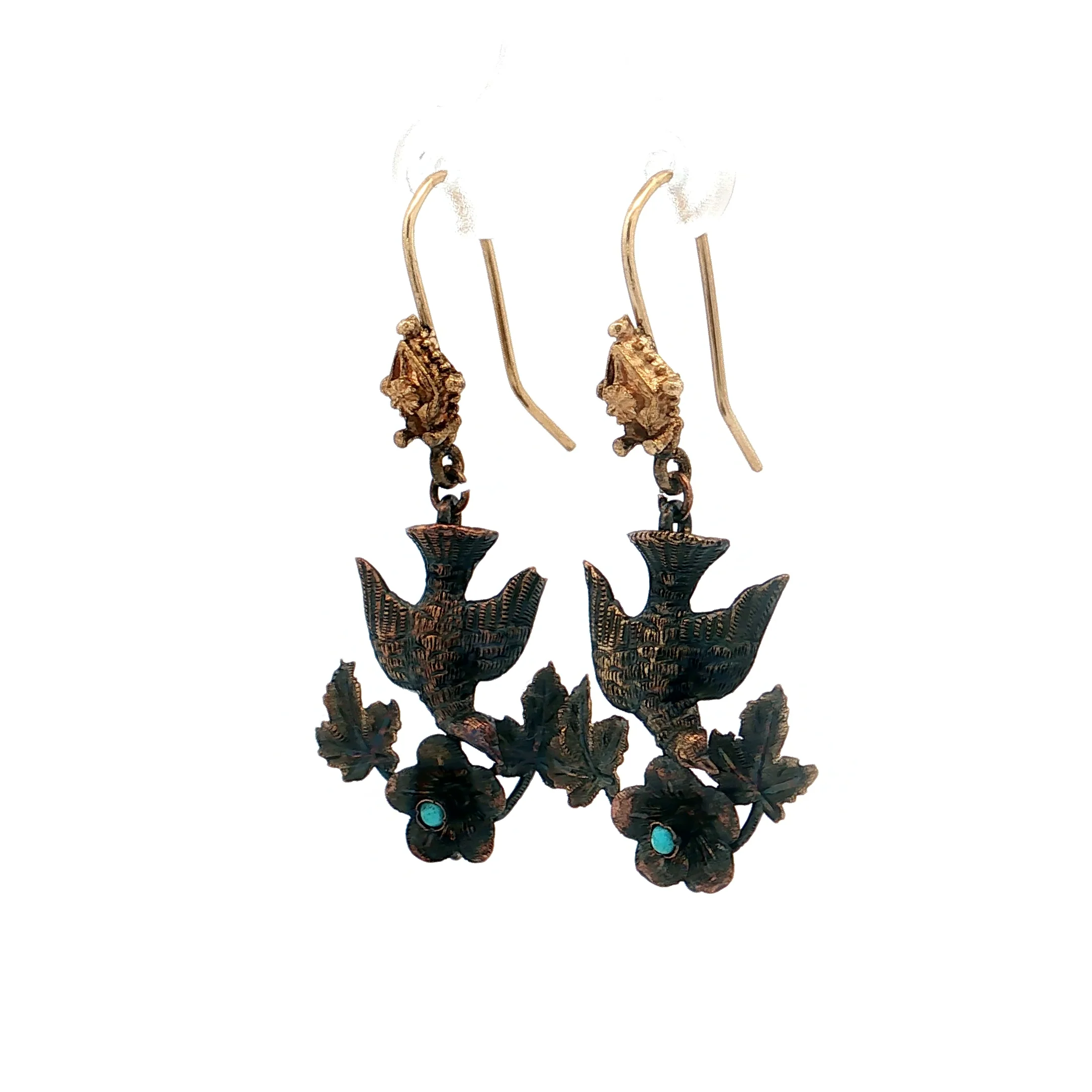 Antique Victorian Butterfly Earring & Brooch Set 14/10k - Image 2