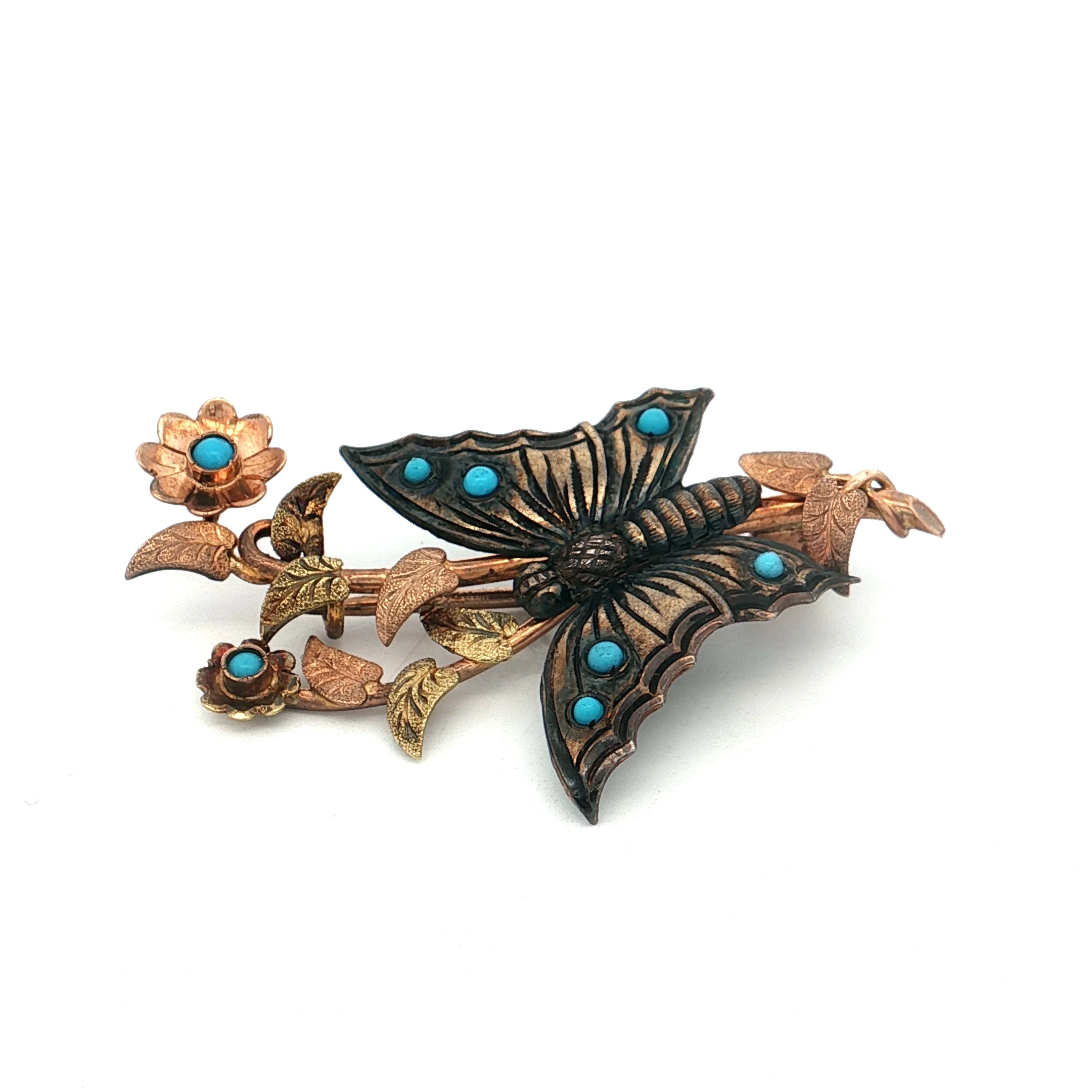 Antique Victorian Butterfly Earring & Brooch Set 14/10k - Image 4