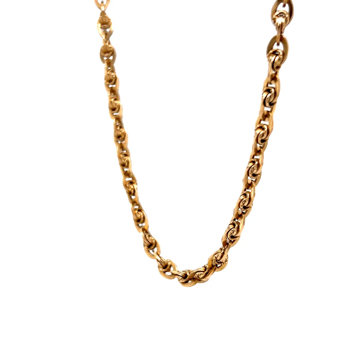 Antique Victorian Chain Necklace in 14k Yellow Gold - Image 2