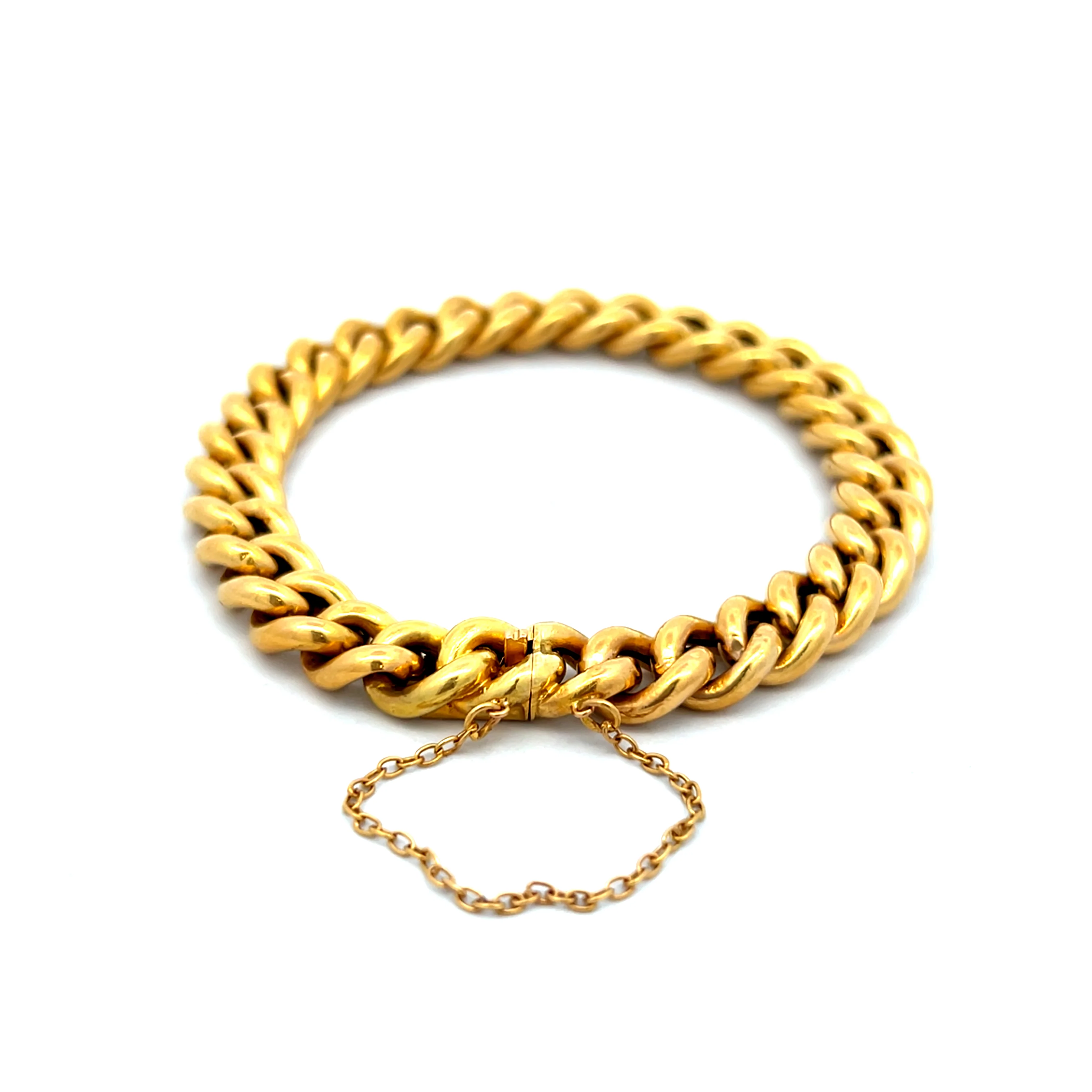 Antique Victorian Curb Link Bracelet in 18k Yellow Gold - Image 4