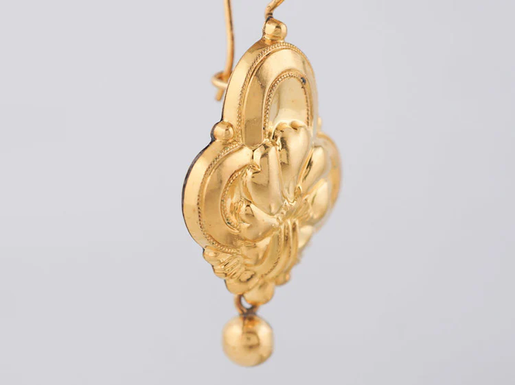 Antique Victorian Dangle Earrings in Vintage 14k Yellow Gold - Image 4