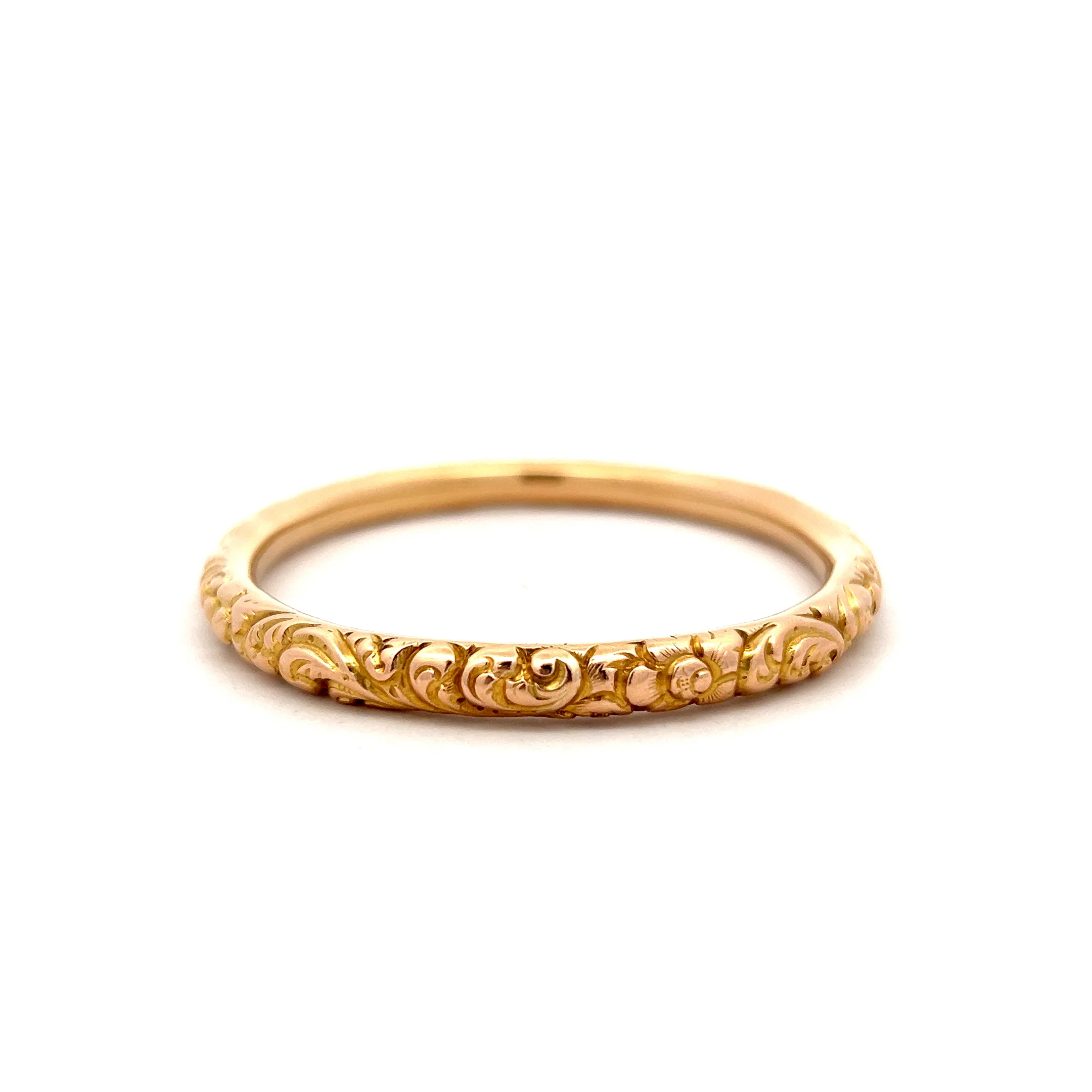 Antique Victorian Engraved Bangle Bracelet in 14k - Image 3