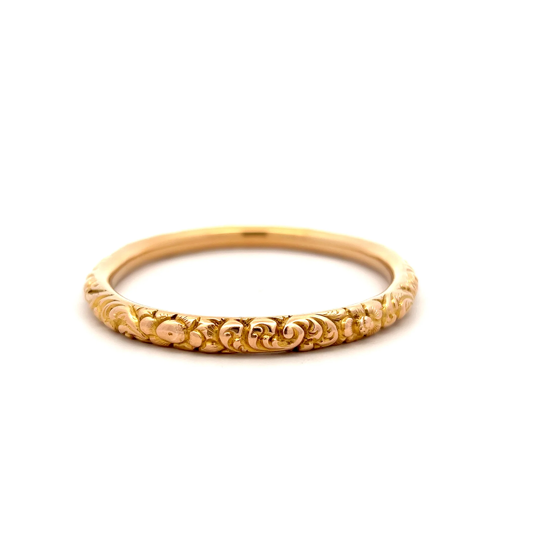 Antique Victorian Engraved Bangle Bracelet in 14k - Image 4