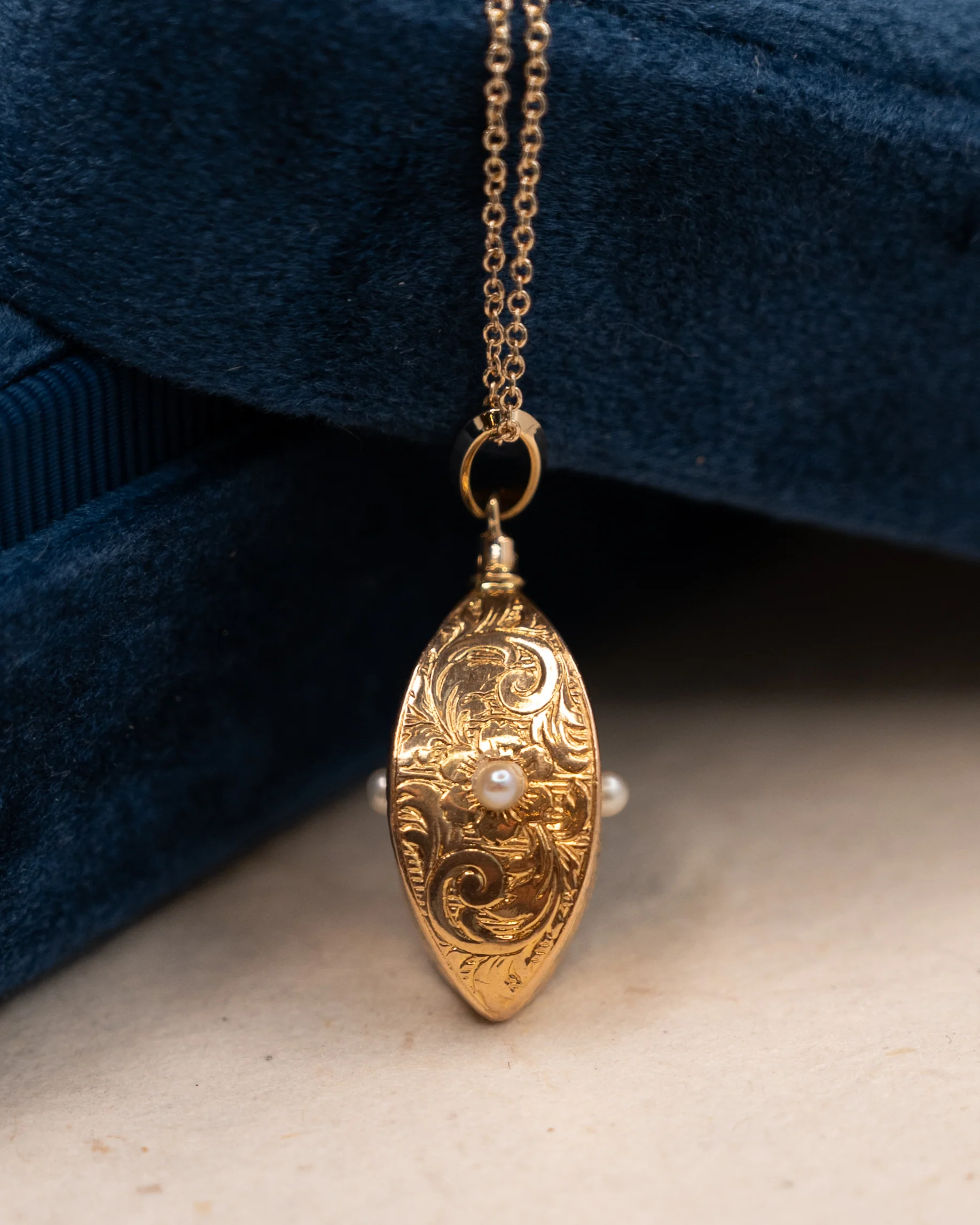 Antique Victorian Filigree Pendant Necklace 14k - Image 6