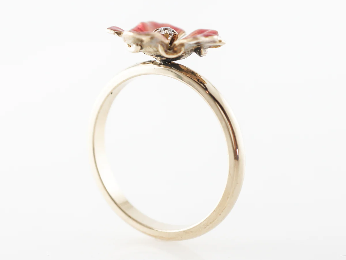Antique Victorian Flower Ring in 14k Yellow Gold - Image 5