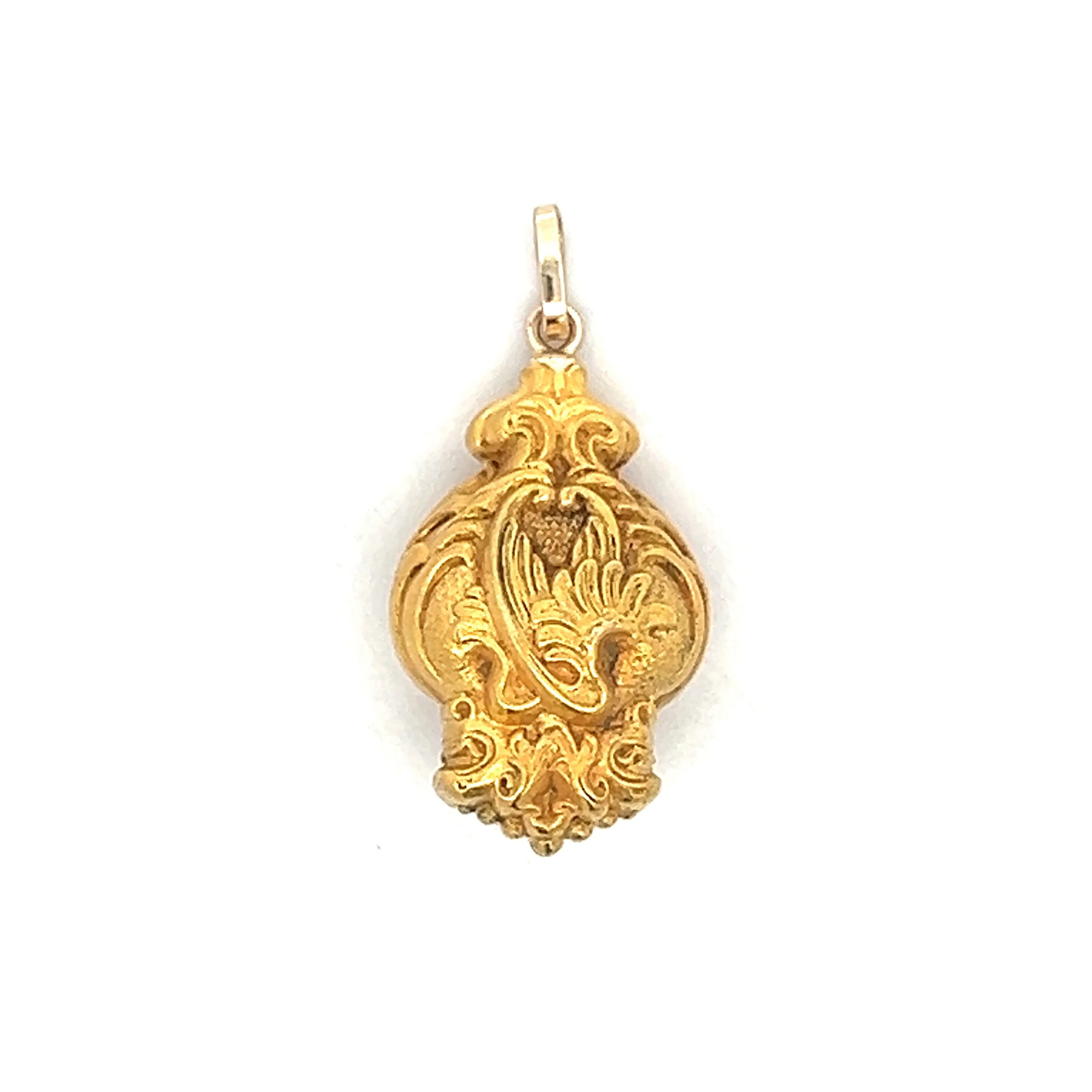 Antique Victorian Hat Pin Pendant in 14k Yellow Gold