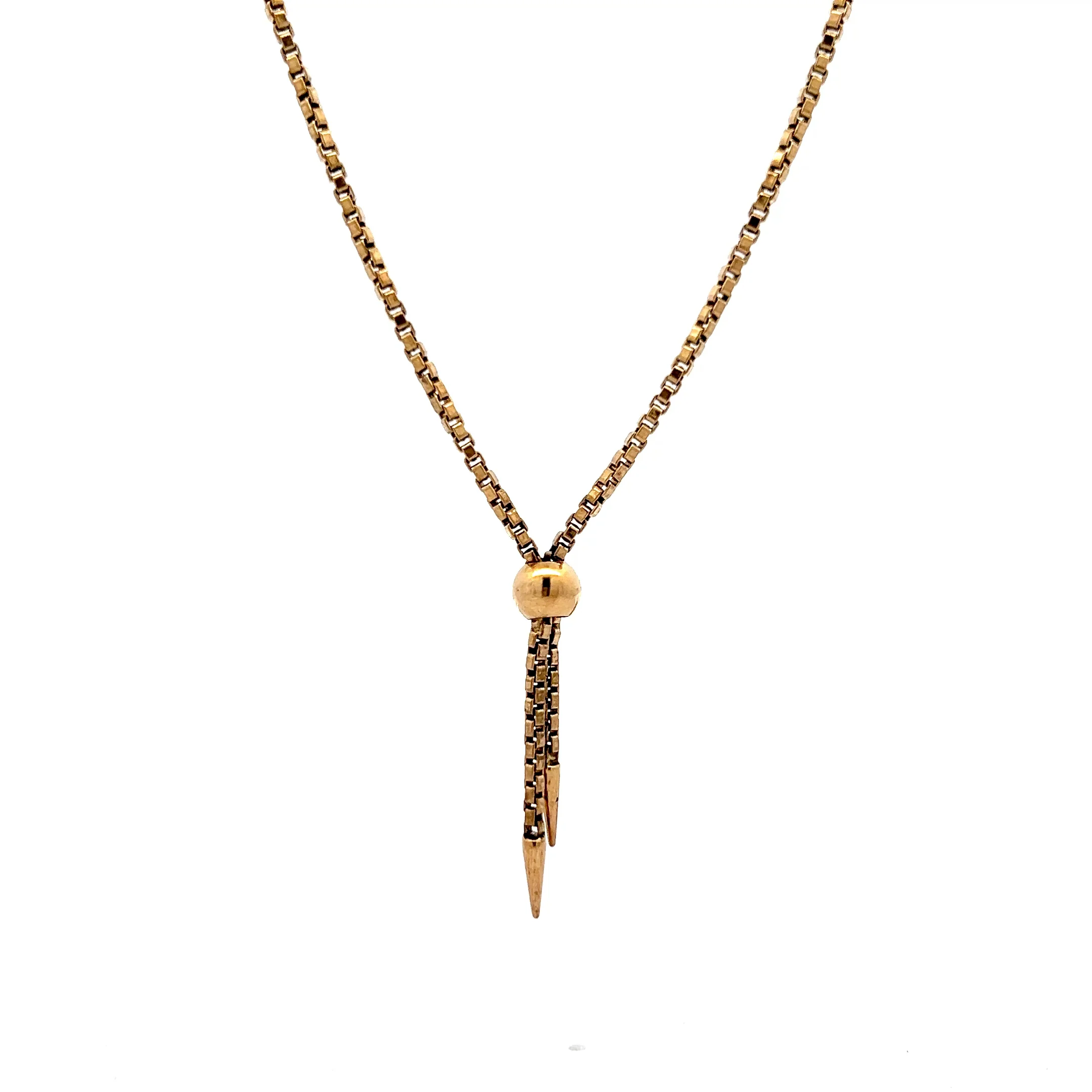 Antique Victorian Lariat Necklace in 9k Yellow Gold