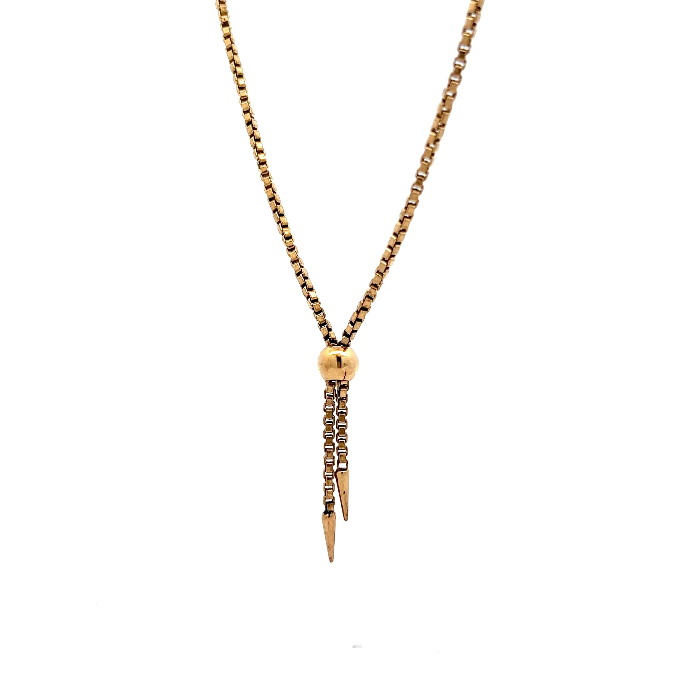Antique Victorian Lariat Necklace in 9k Yellow Gold - Image 2