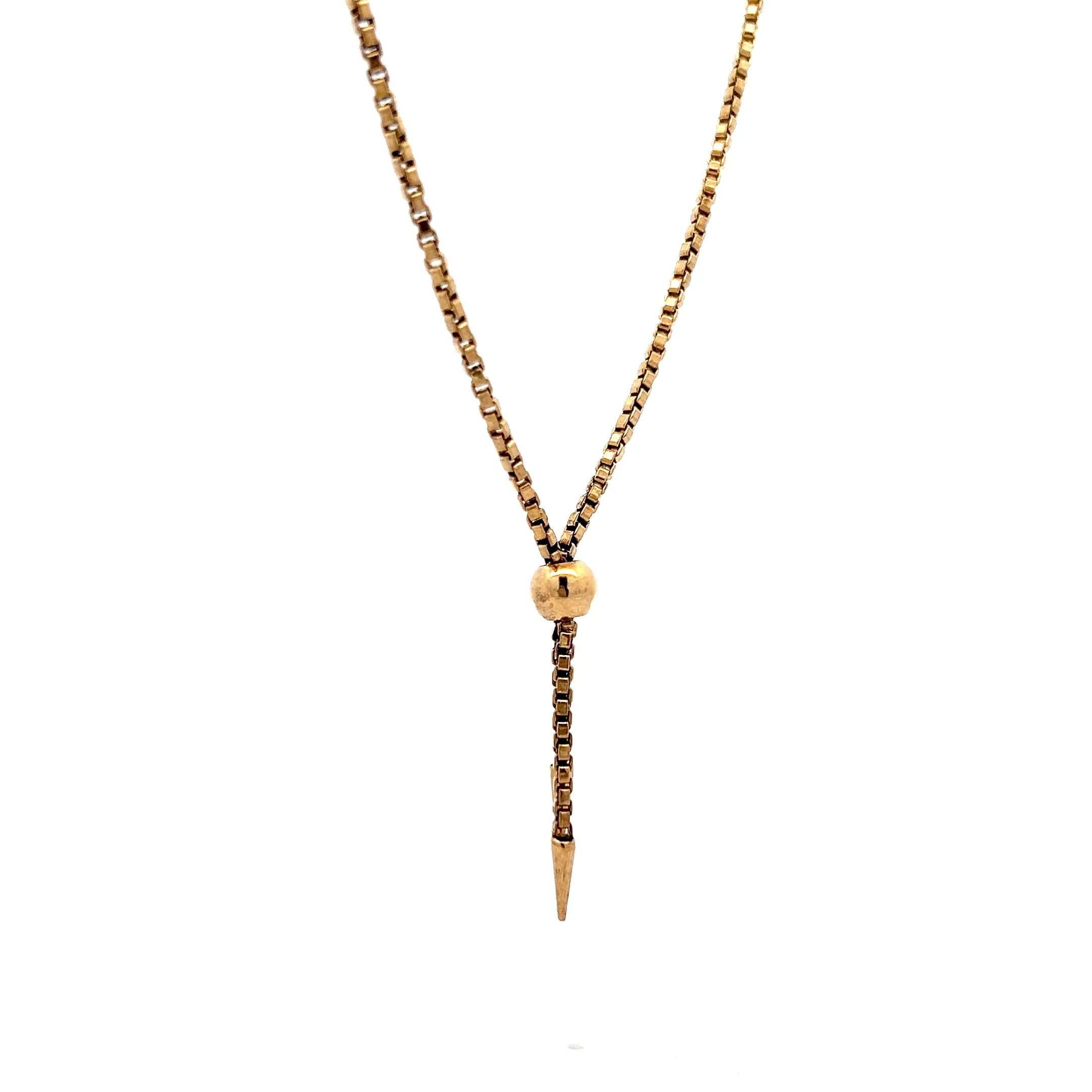 Antique Victorian Lariat Necklace in 9k Yellow Gold - Image 3