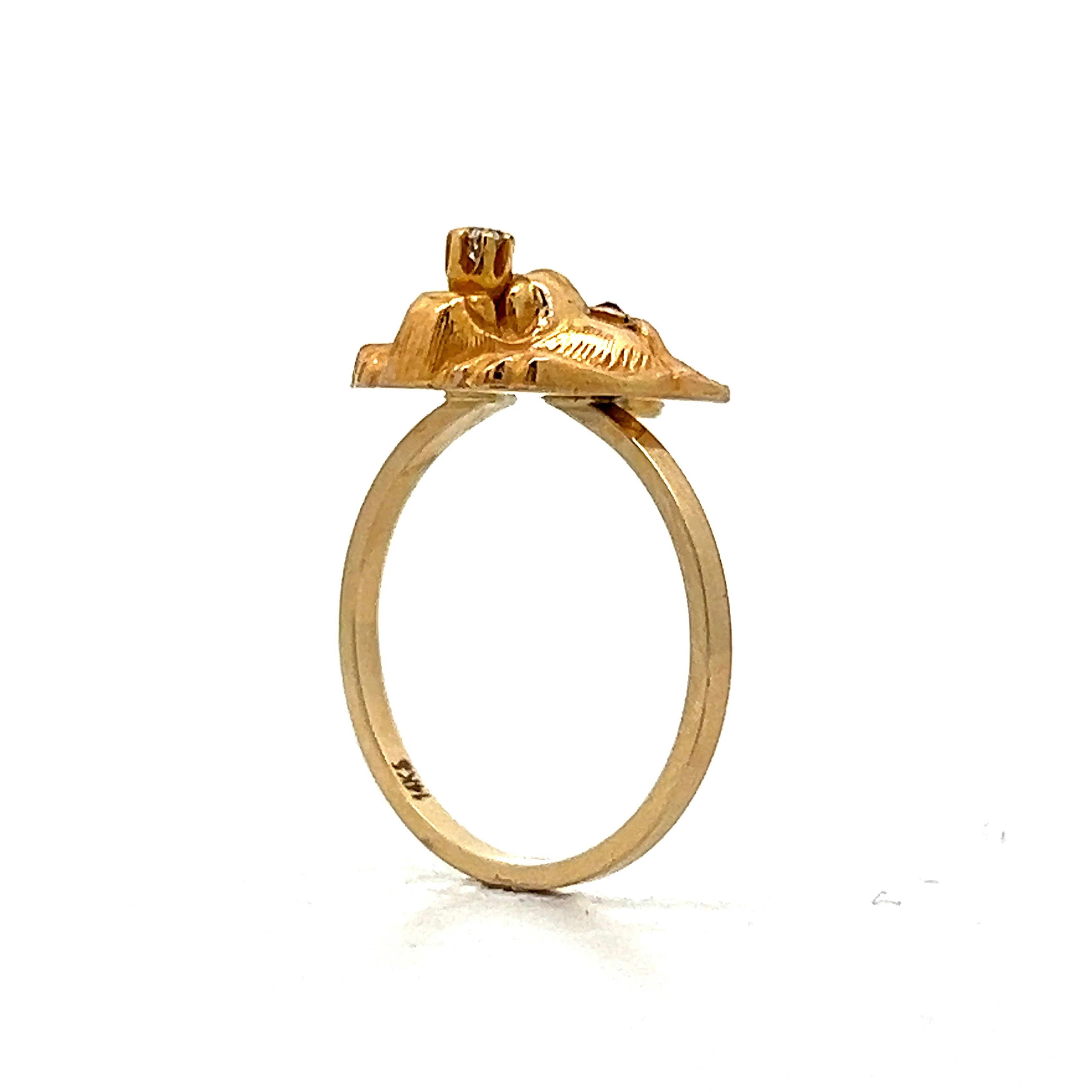 Antique Victorian Lions Head Ring in 14k Yellow Gold - Image 5