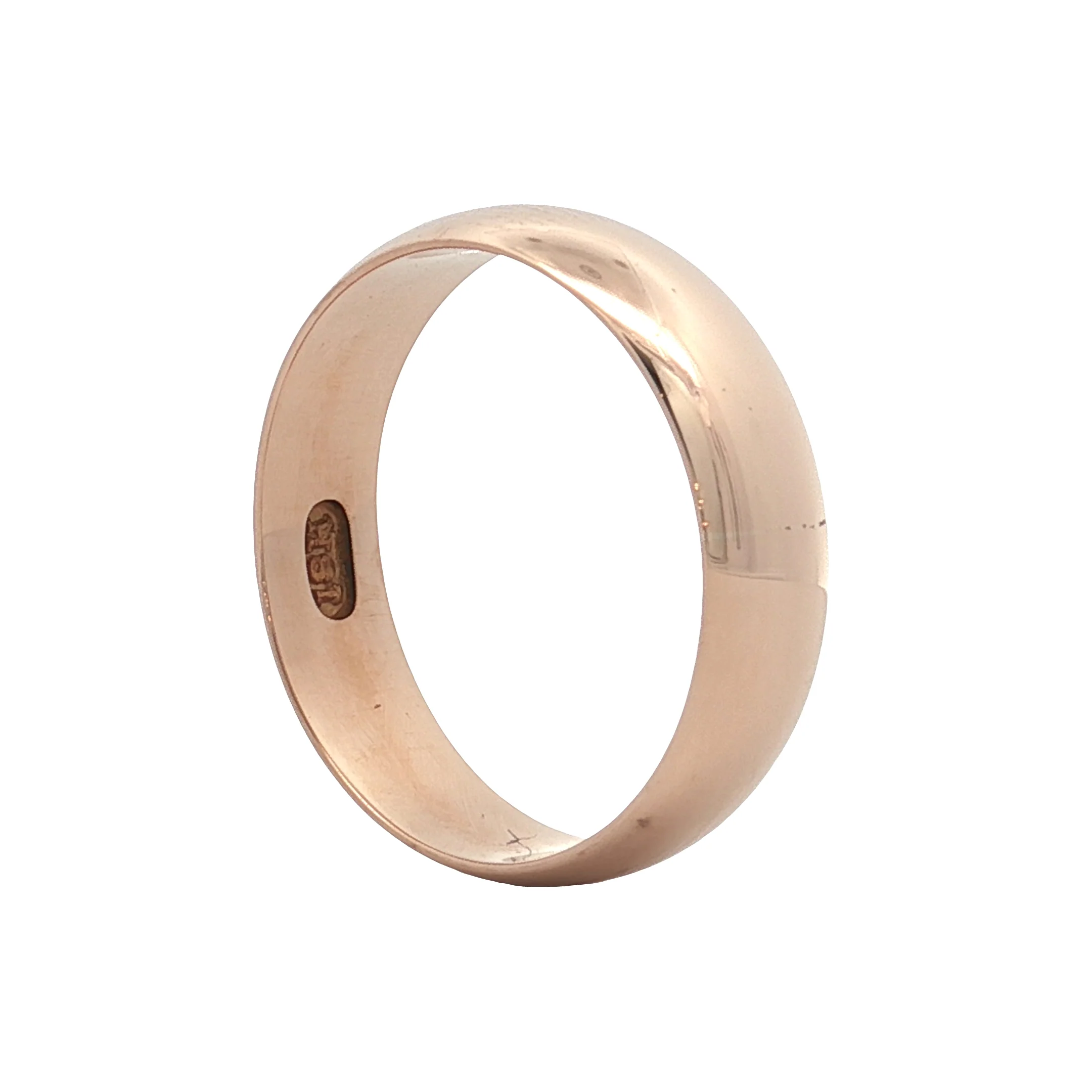 Antique Victorian Men's Wedding Band 18k Rose Gold - Image 5