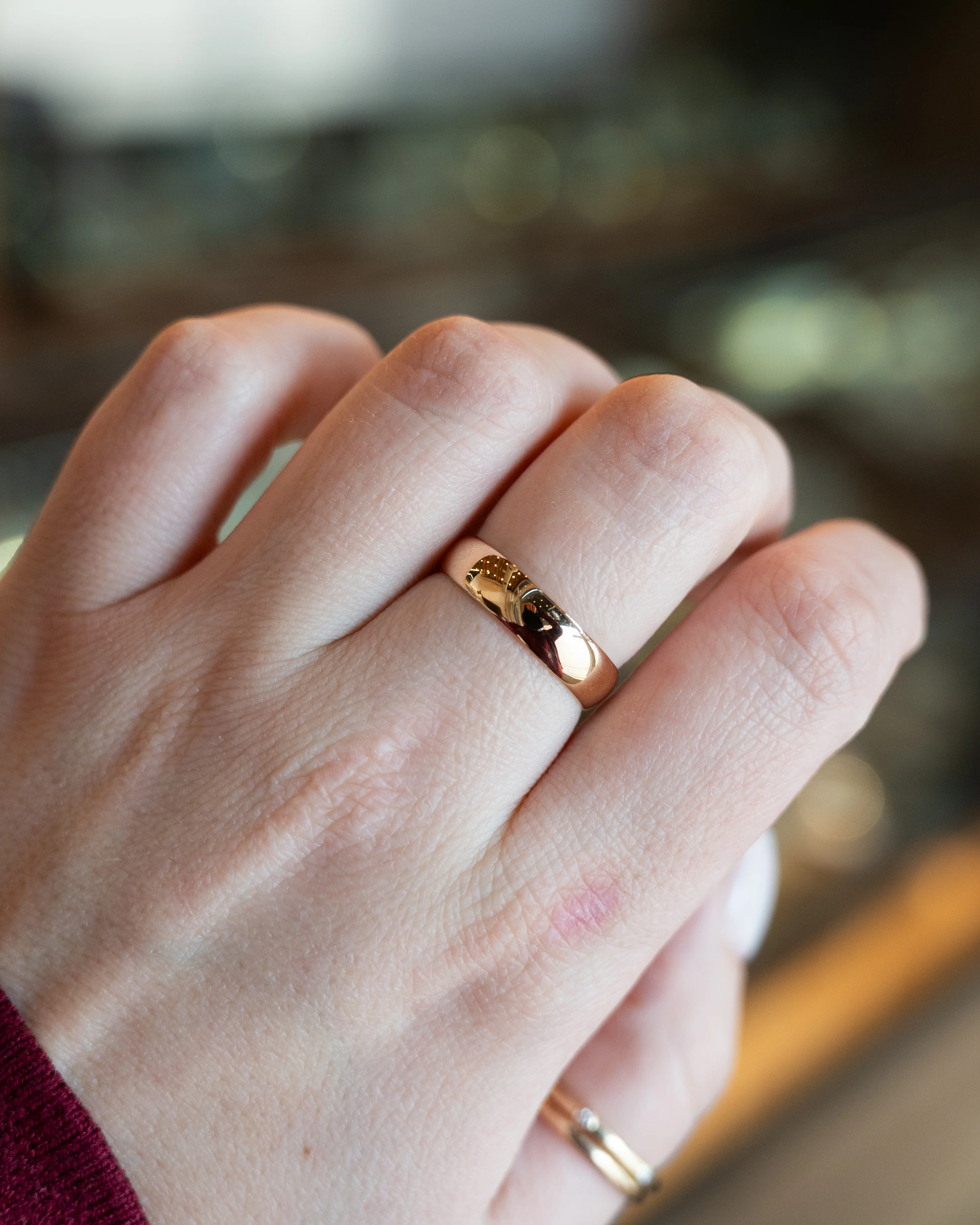 Antique 5mm Victorian Men's Wedding Band 18k Rose Gold - Image 7