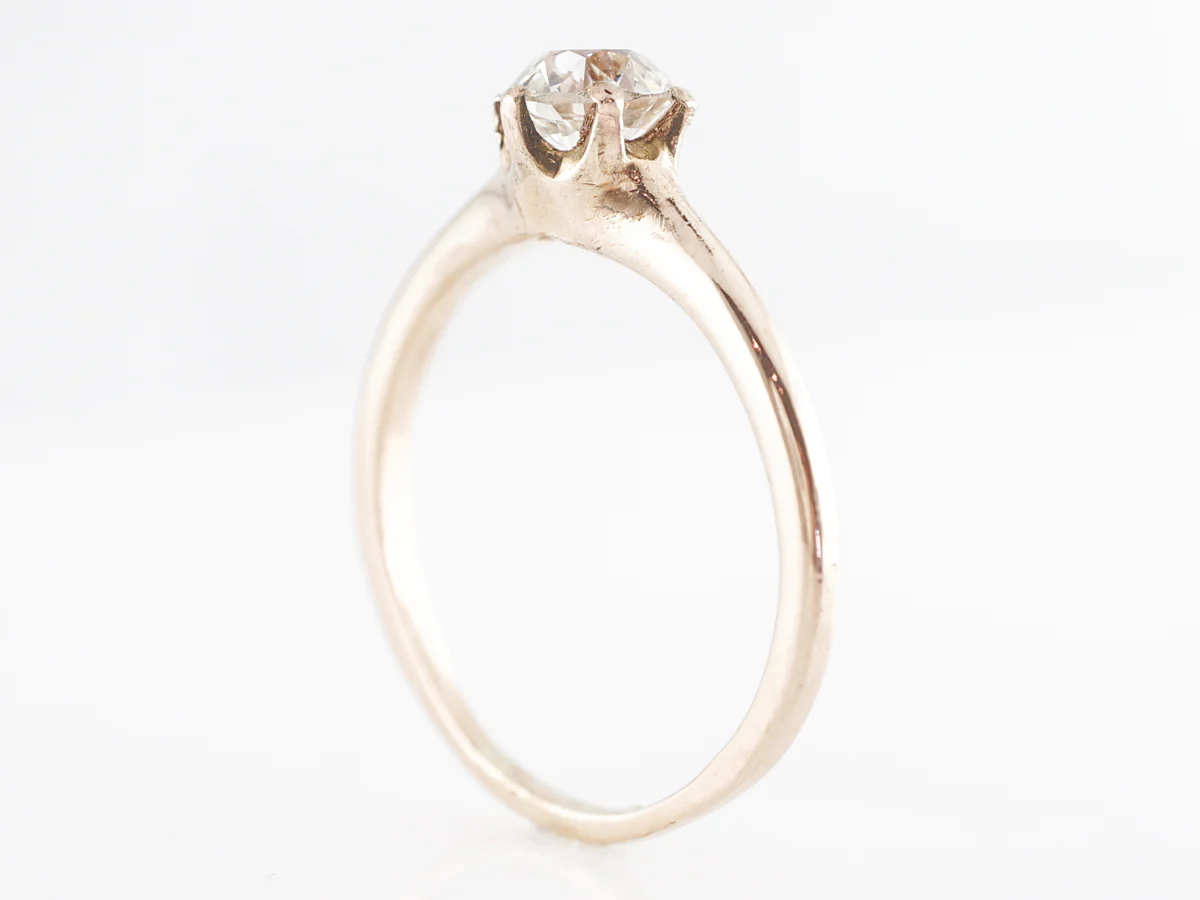 Antique Victorian Mine Cut Solitaire Diamond Engagement Ring - Image 4