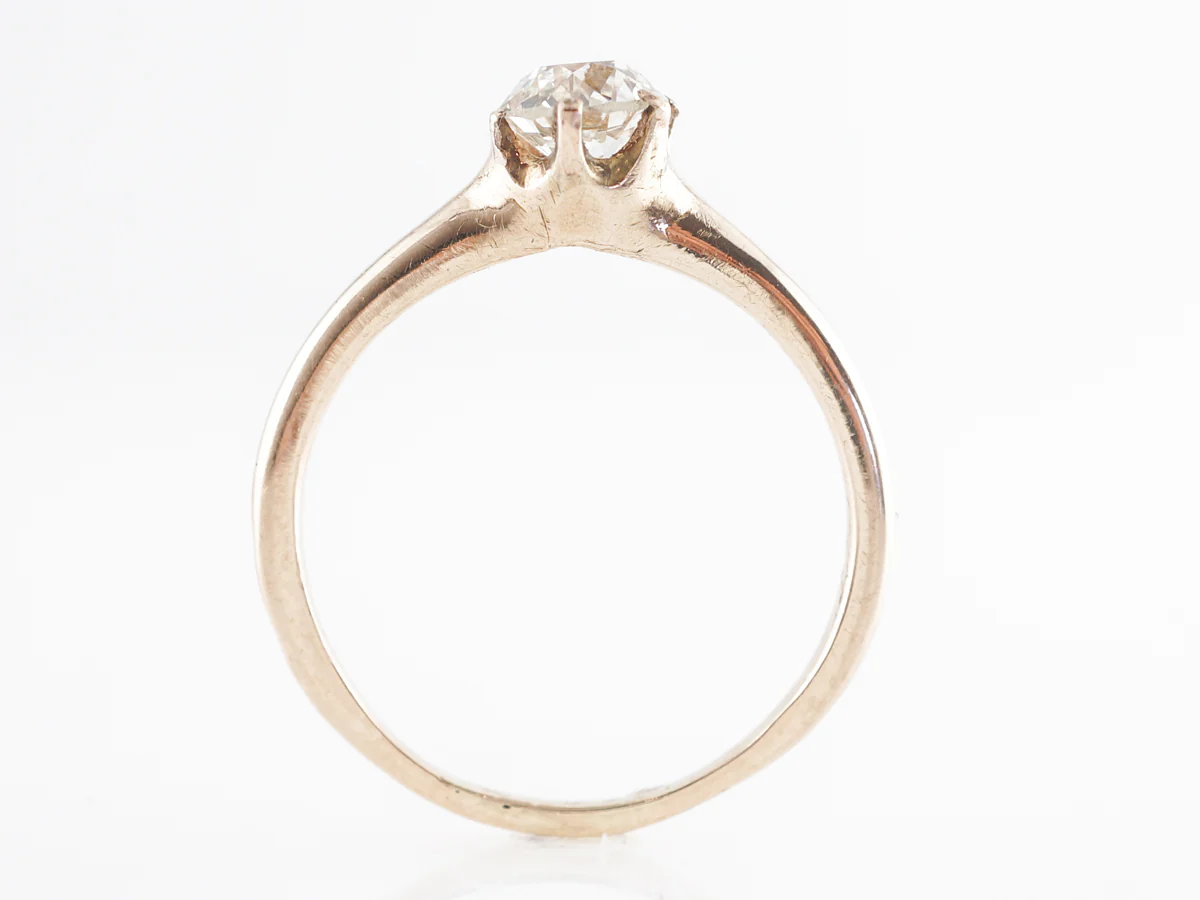Antique Victorian Mine Cut Solitaire Diamond Engagement Ring - Image 5