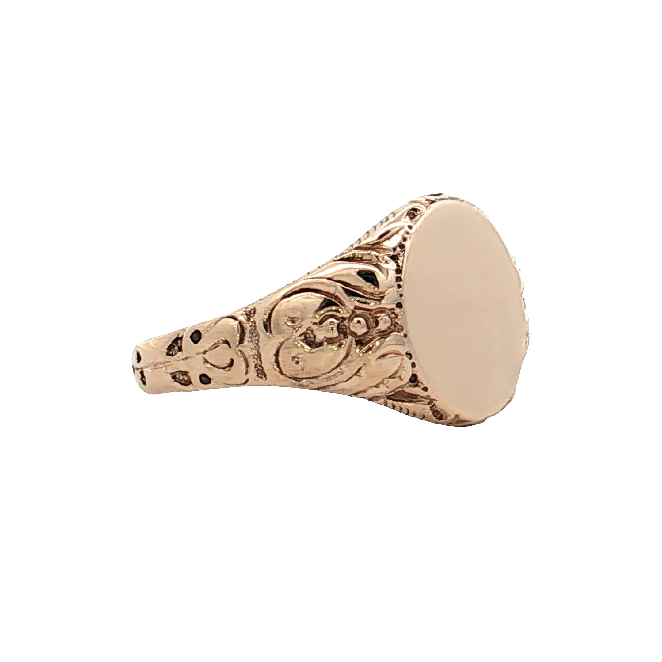 Antique Victorian Oval Signet Ring 14k Rose Gold - Image 3