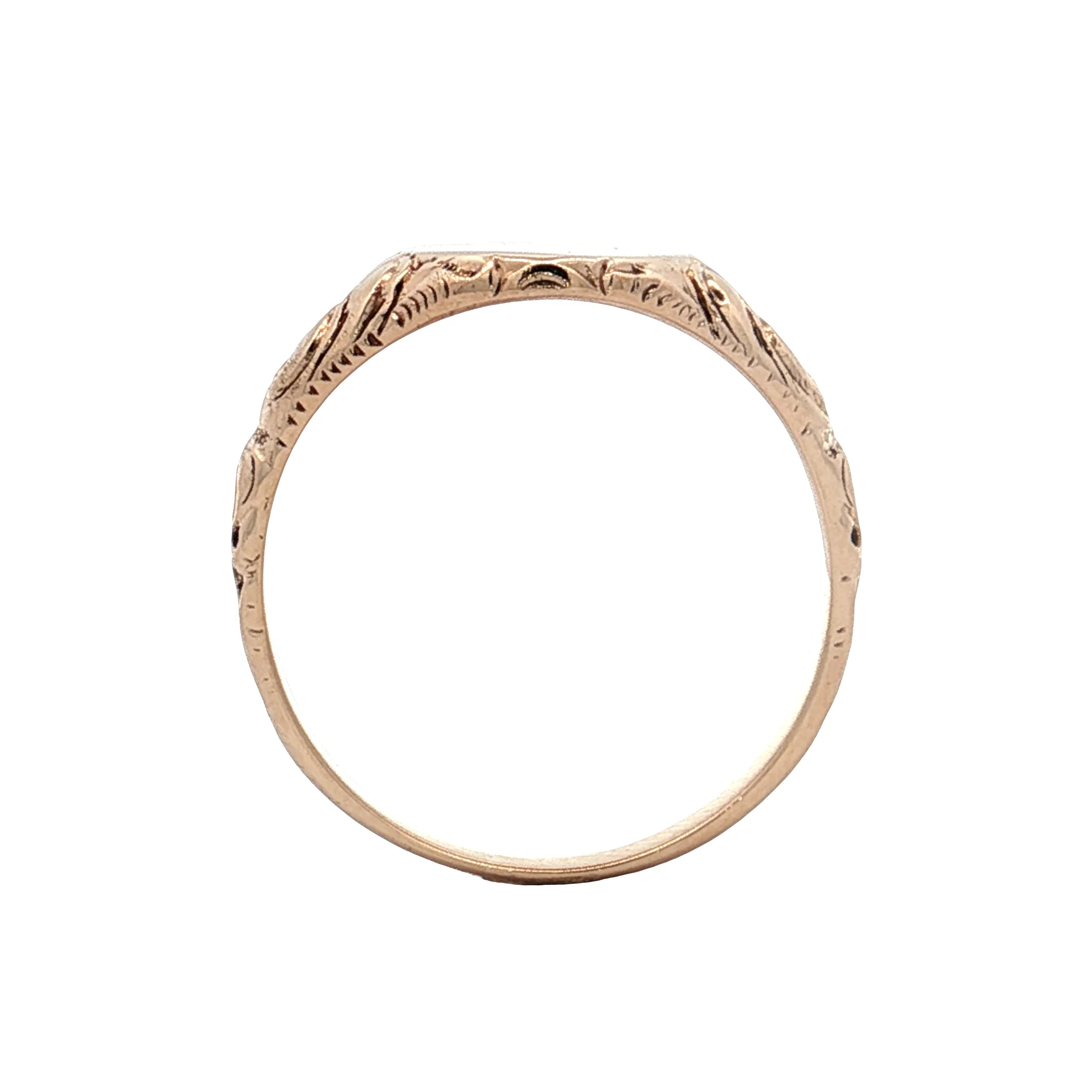 Antique Victorian Oval Signet Ring 14k Rose Gold - Image 4