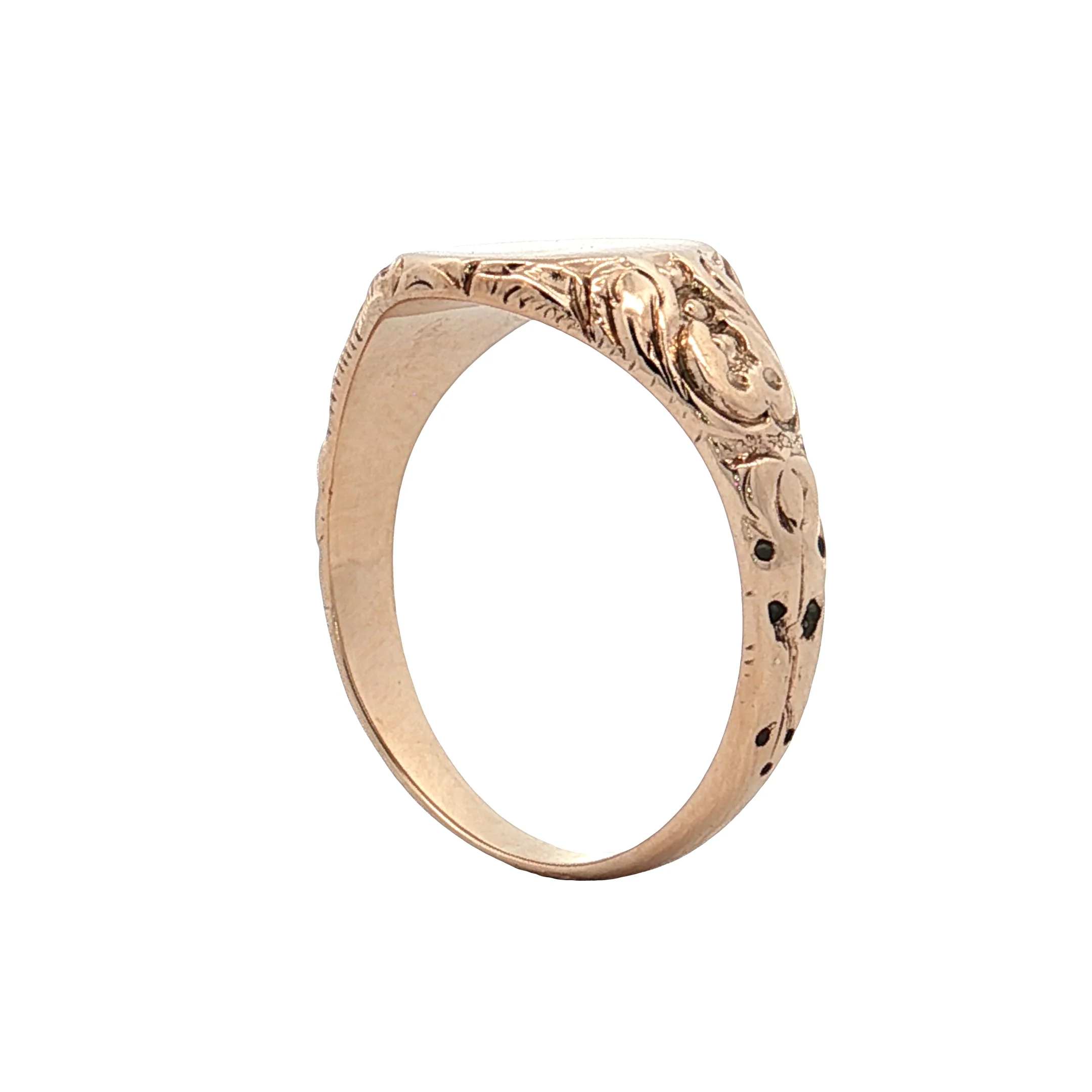 Antique Victorian Oval Signet Ring 14k Rose Gold - Image 5