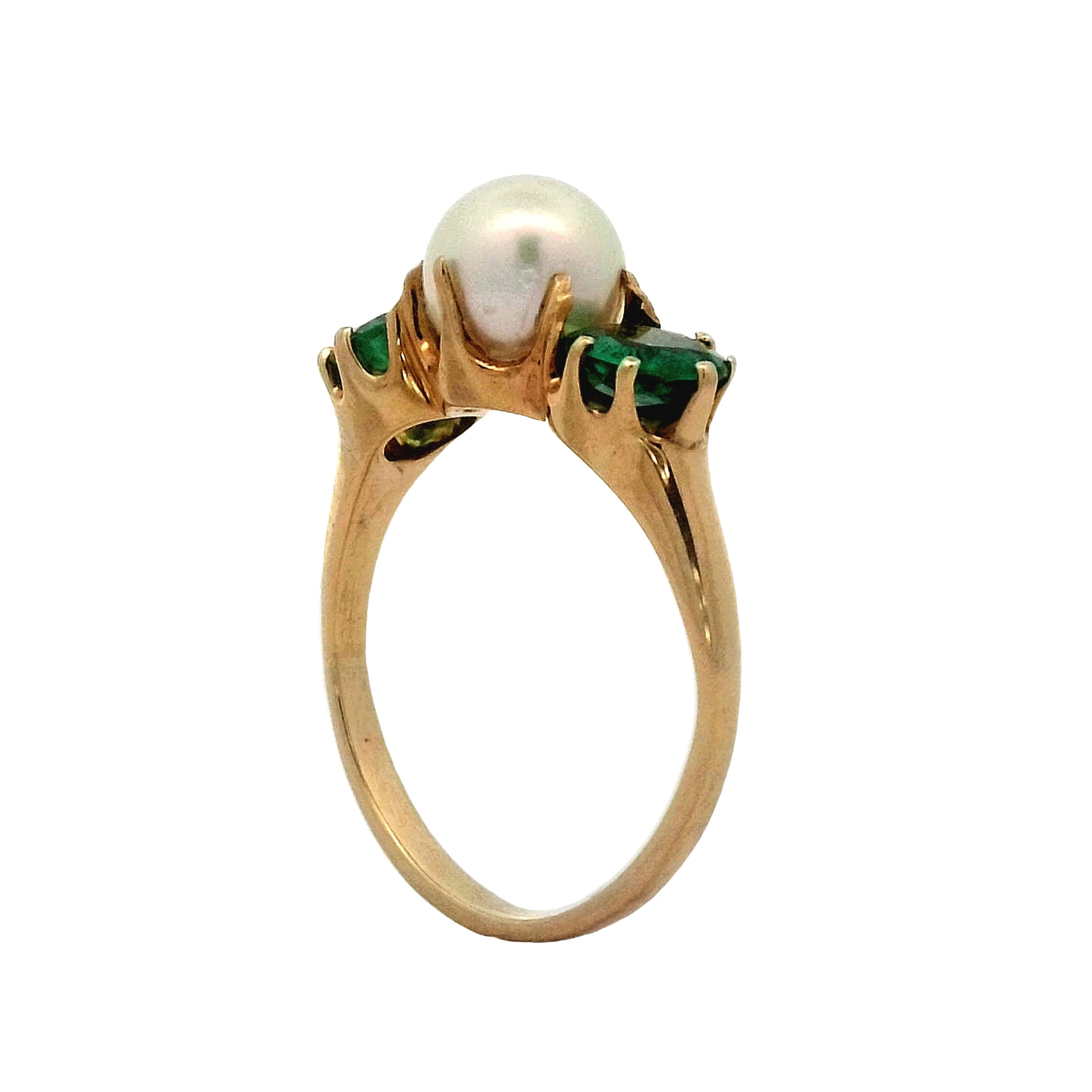 Antique Victorian Pearl & Emerald Ring in 14k - Image 5