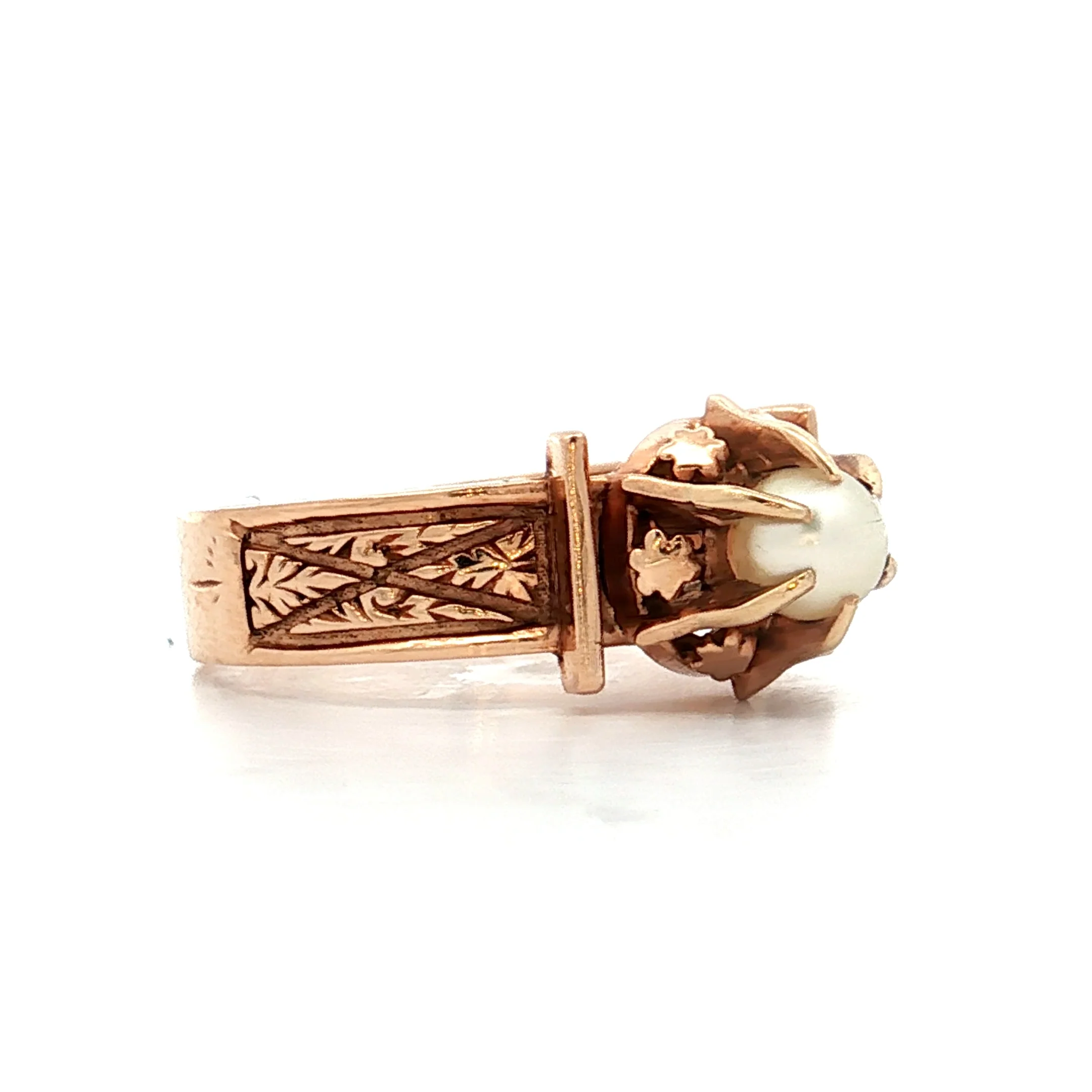 Antique Victorian Pearl Ring 14k Rose Gold - Image 3