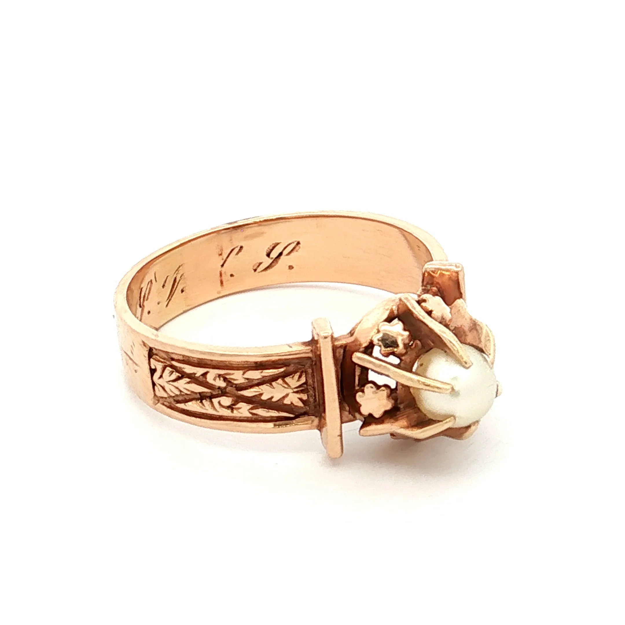 Antique Victorian Pearl Ring 14k Rose Gold - Image 6