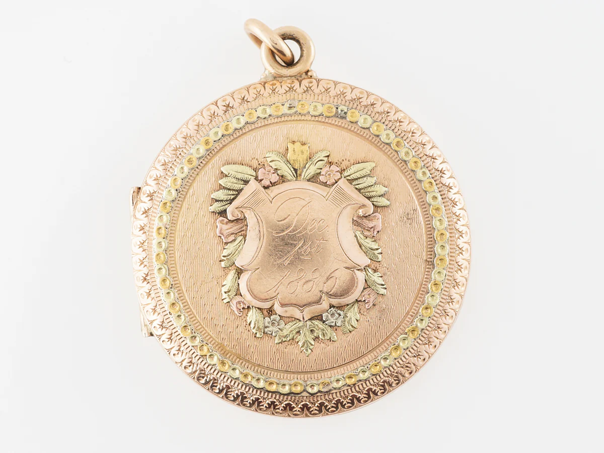 Antique Victorian Pendant w/ Diamond in Rose Gold - Image 2
