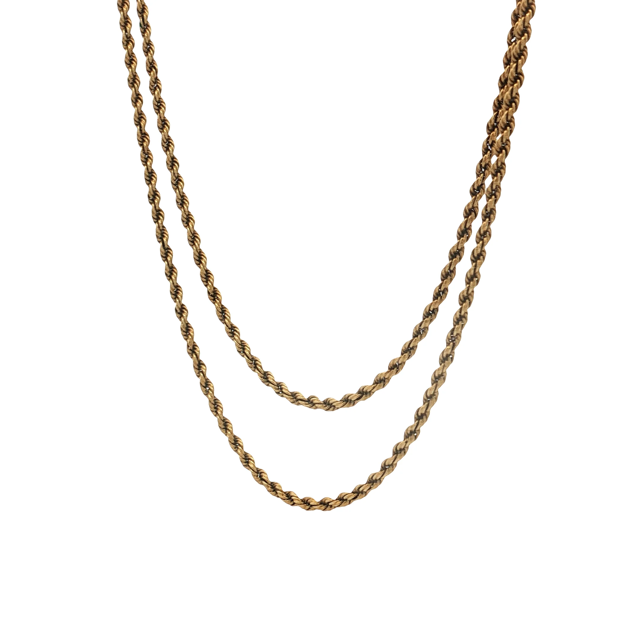 Antique Victorian Rope Chain Necklace 14k Yellow Gold - Image 2