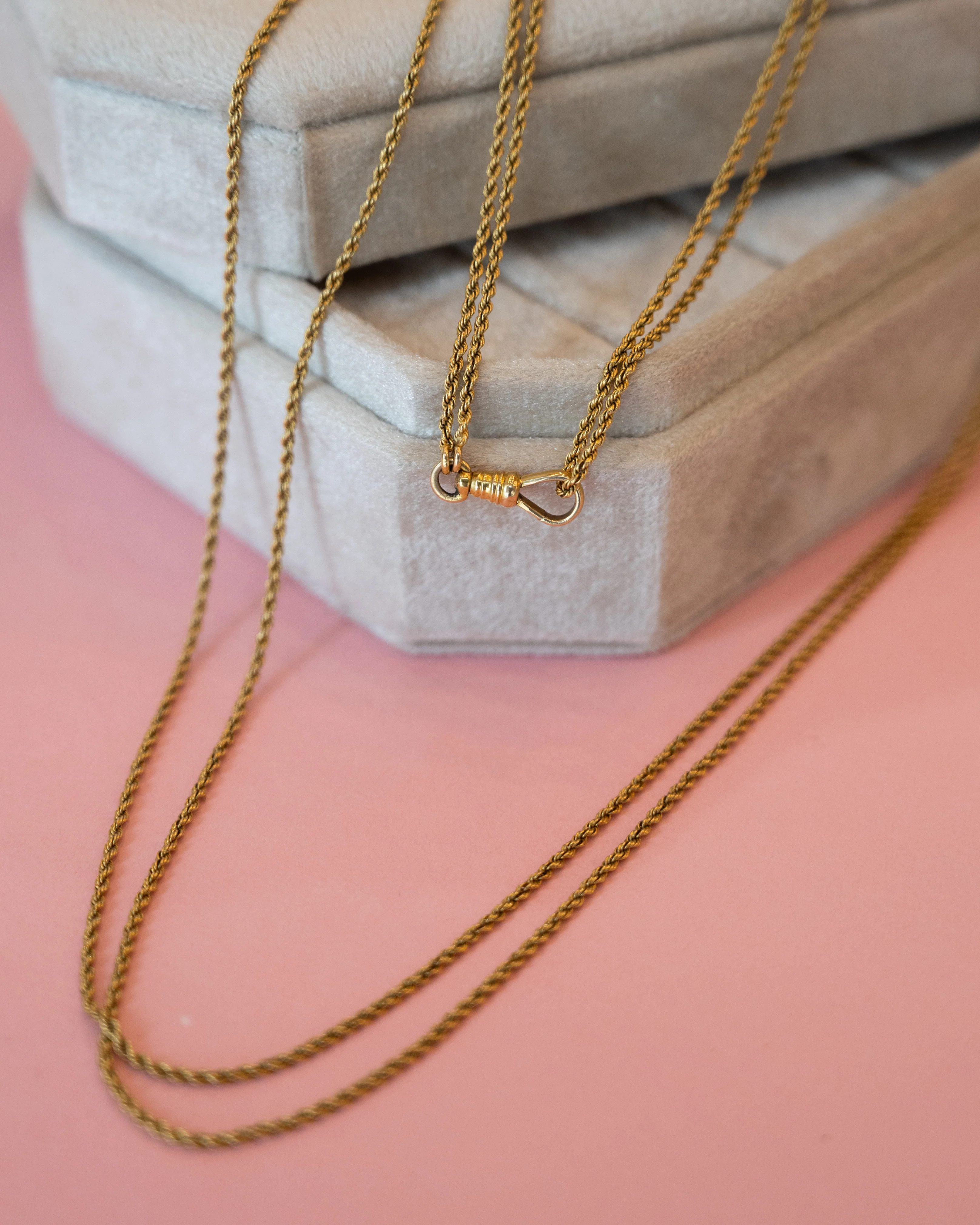 Antique Victorian Rope Chain Necklace 14k Yellow Gold - Image 5
