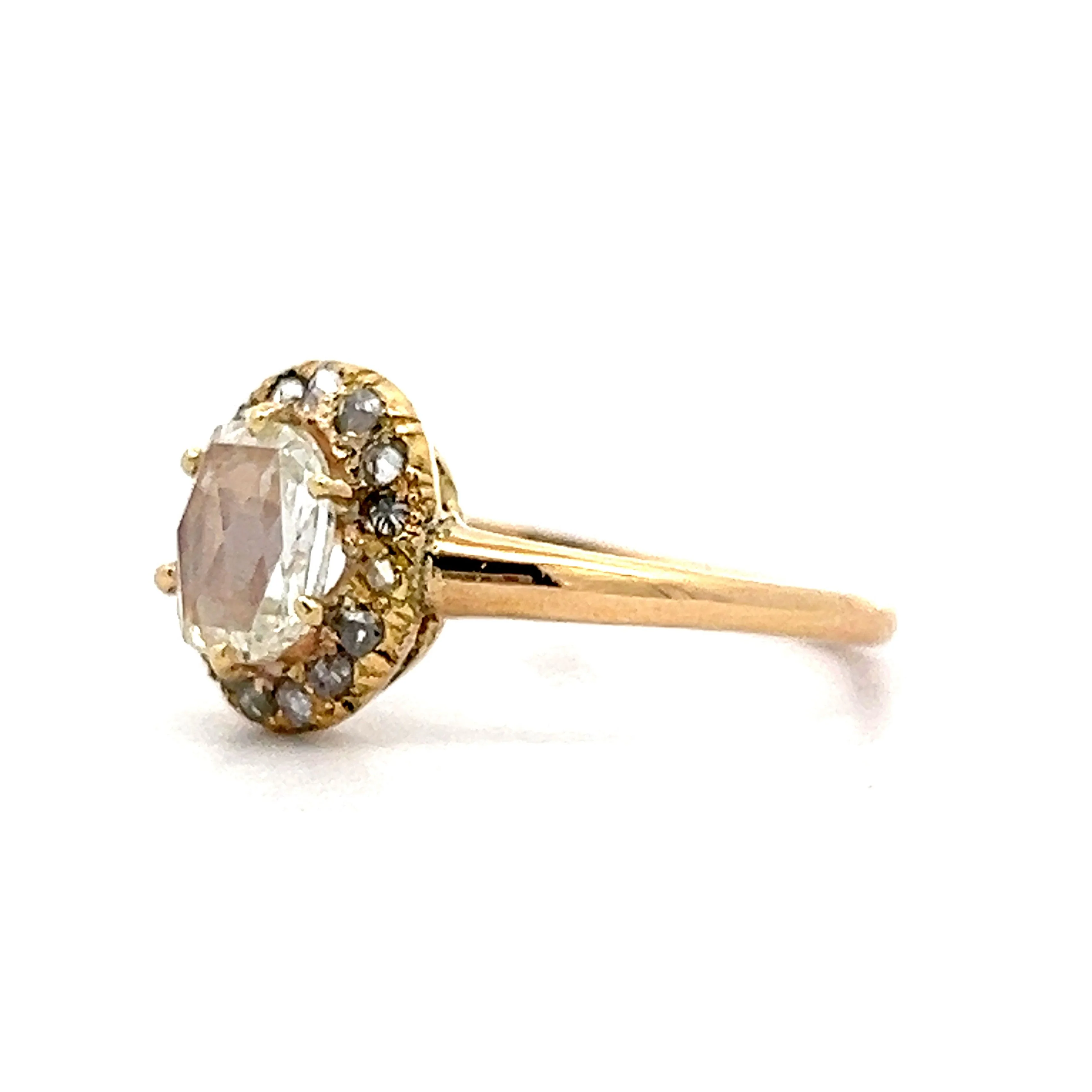 Antique Victorian Rose Cut Diamond Engagement Ring - Image 2