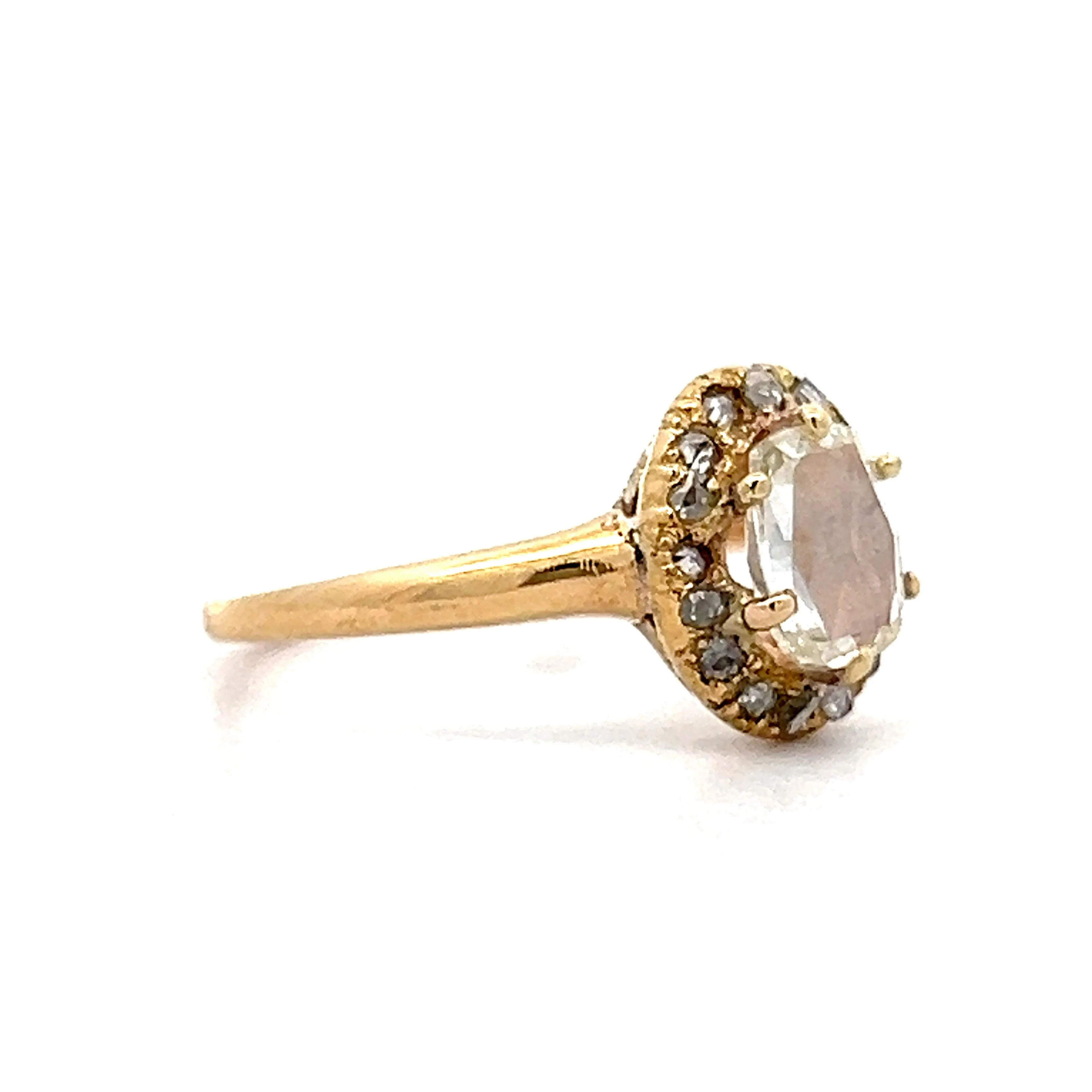Antique Victorian Rose Cut Diamond Engagement Ring - Image 3