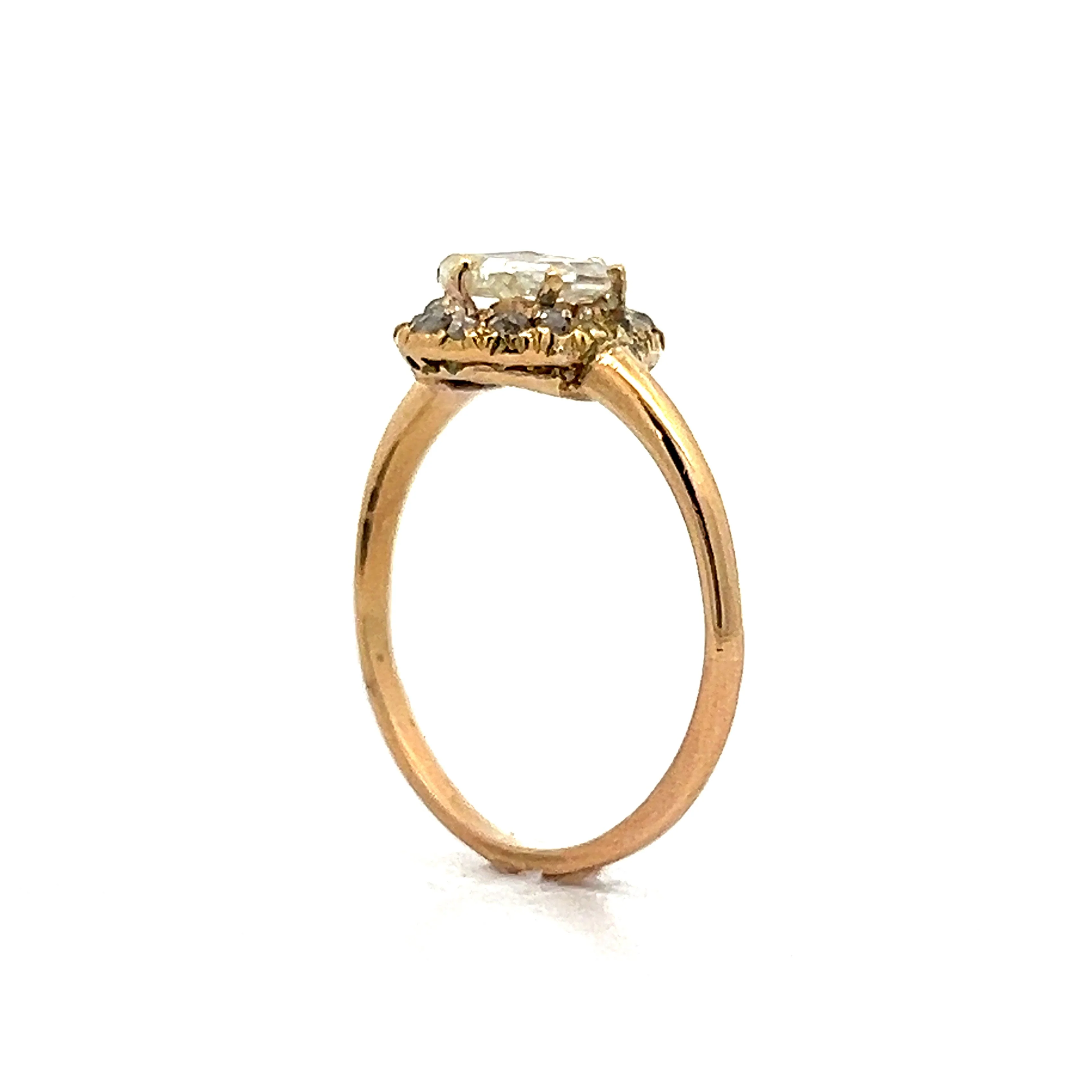 Antique Victorian Rose Cut Diamond Engagement Ring - Image 4