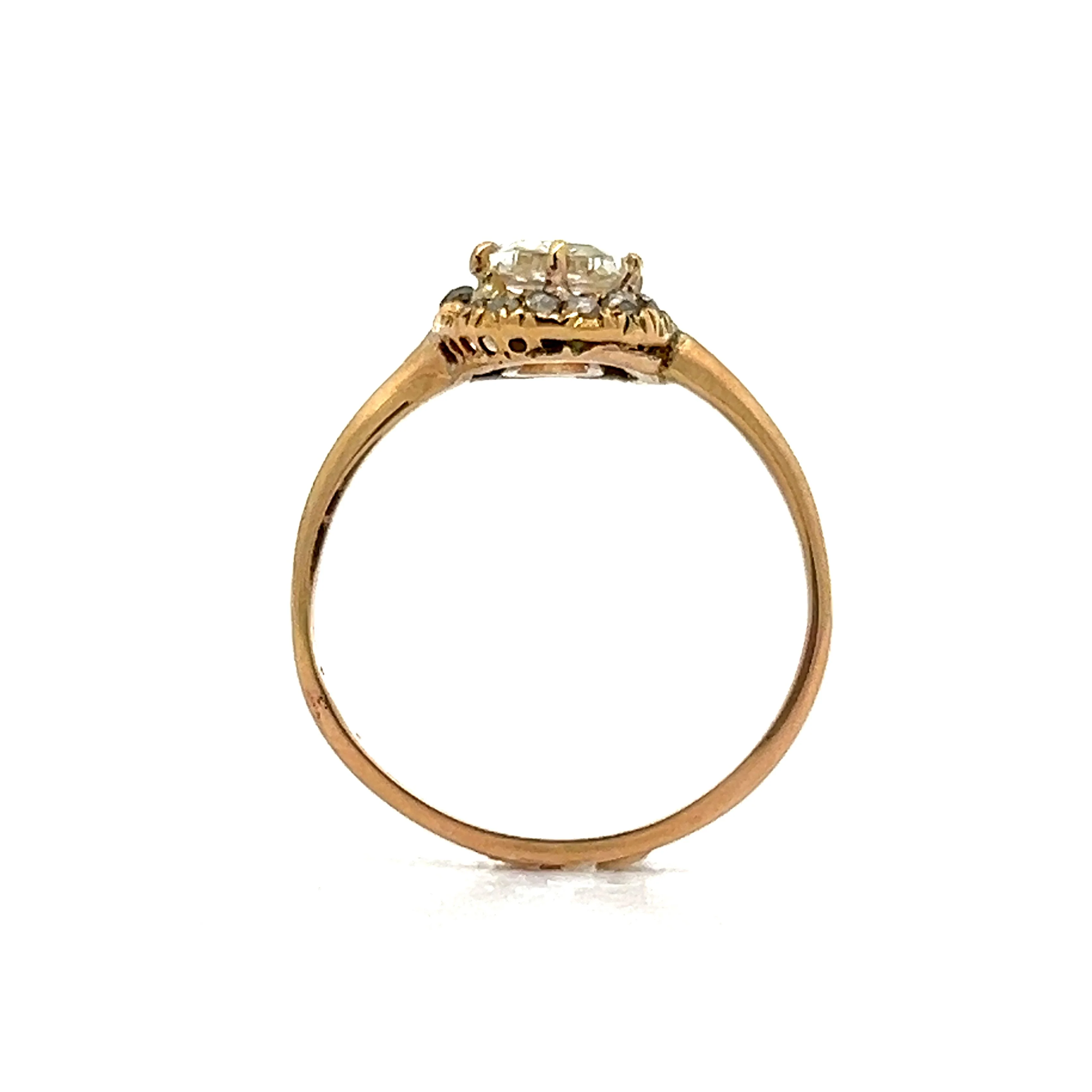 Antique Victorian Rose Cut Diamond Engagement Ring - Image 5