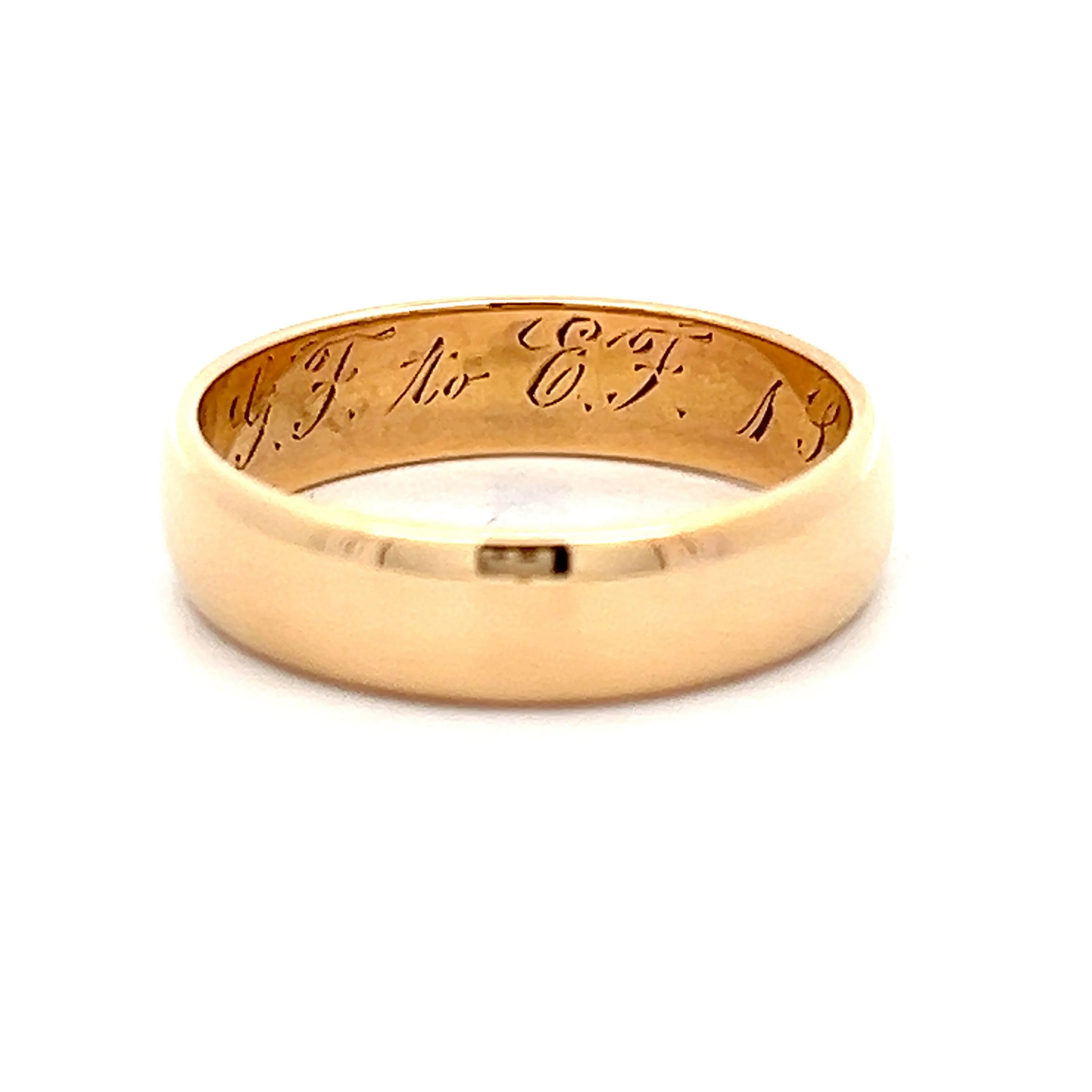 Antique Victorian Rounded Flat Edge Band in 18k - Image 4