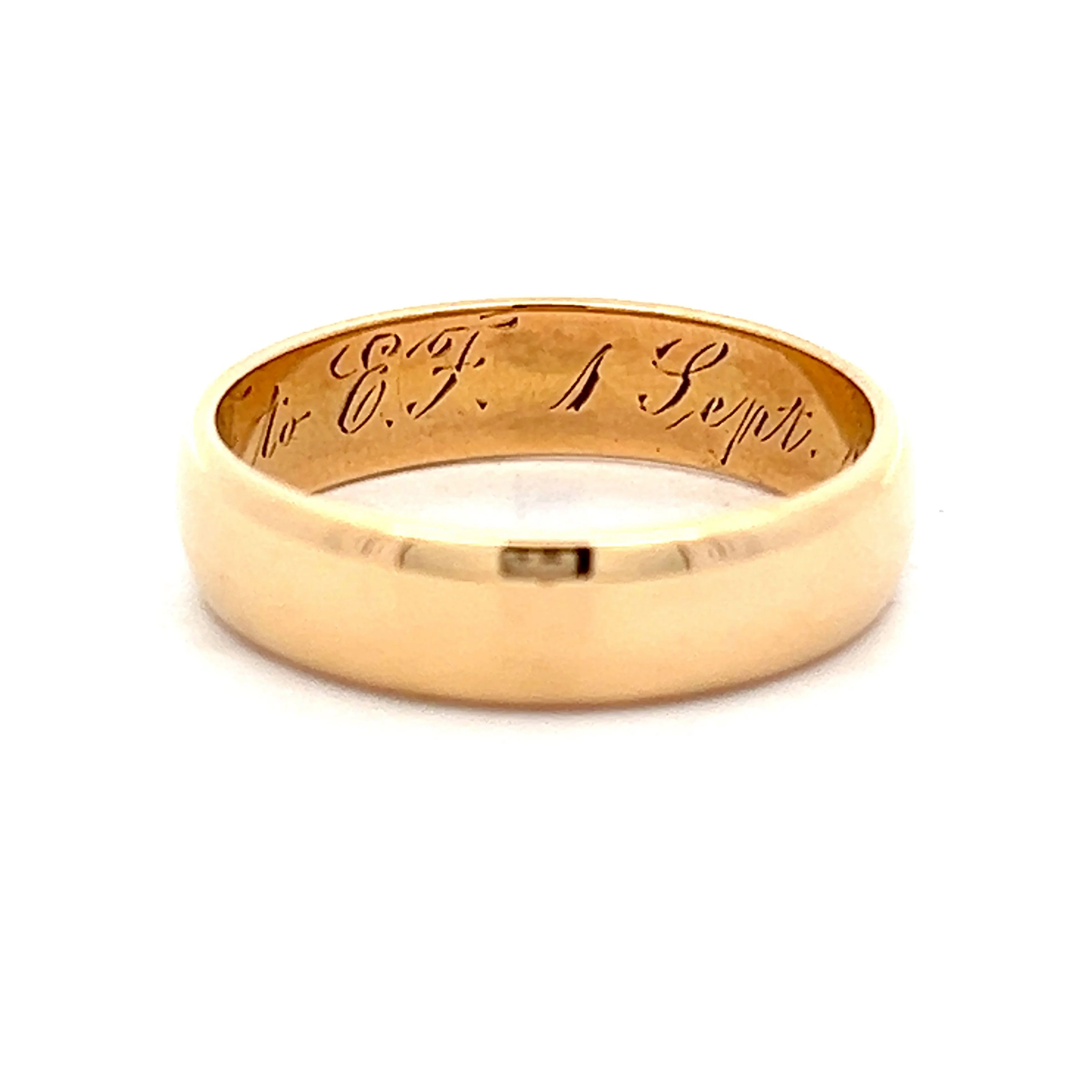 Antique Victorian Rounded Flat Edge Band in 18k - Image 5