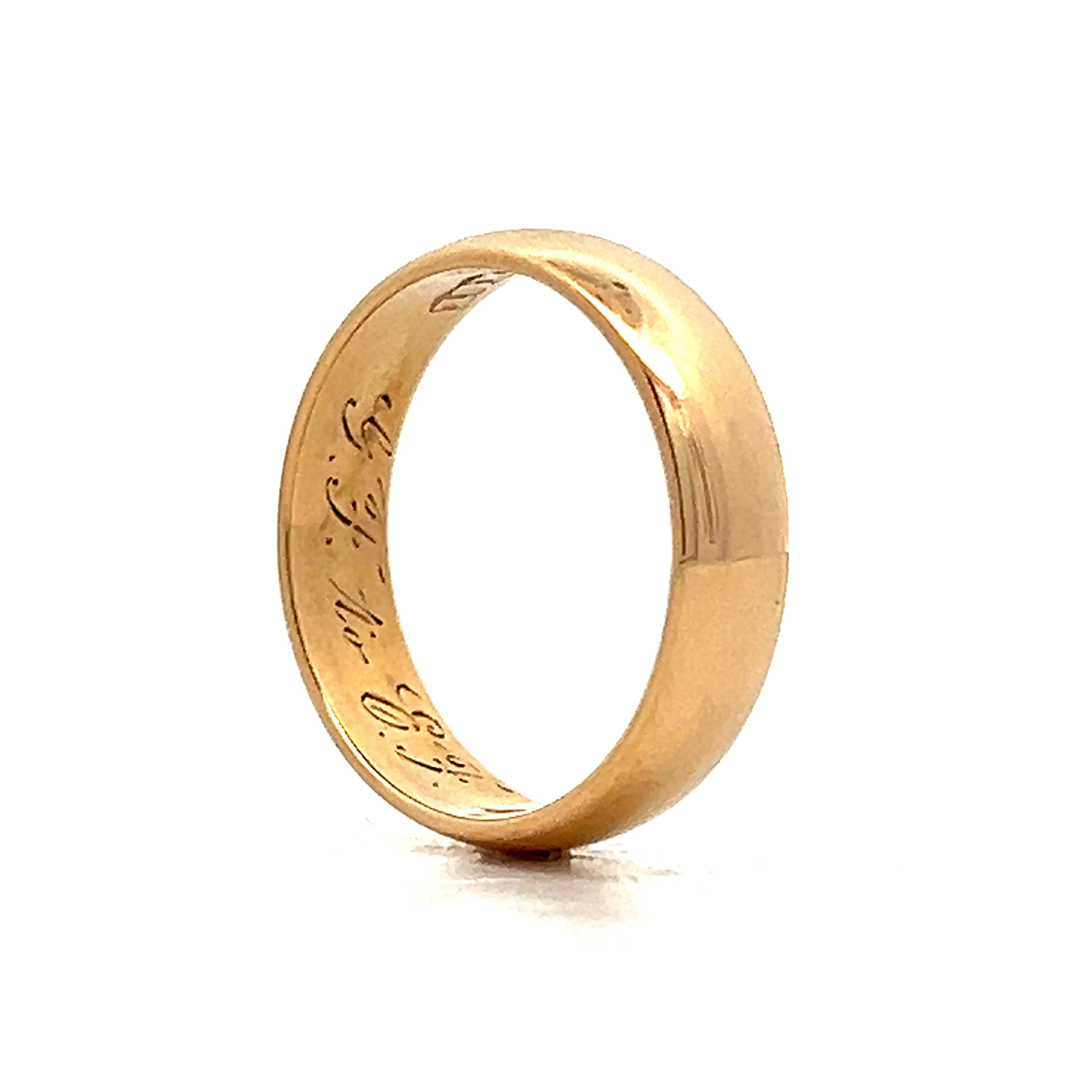 Antique Victorian Rounded Flat Edge Band in 18k - Image 8